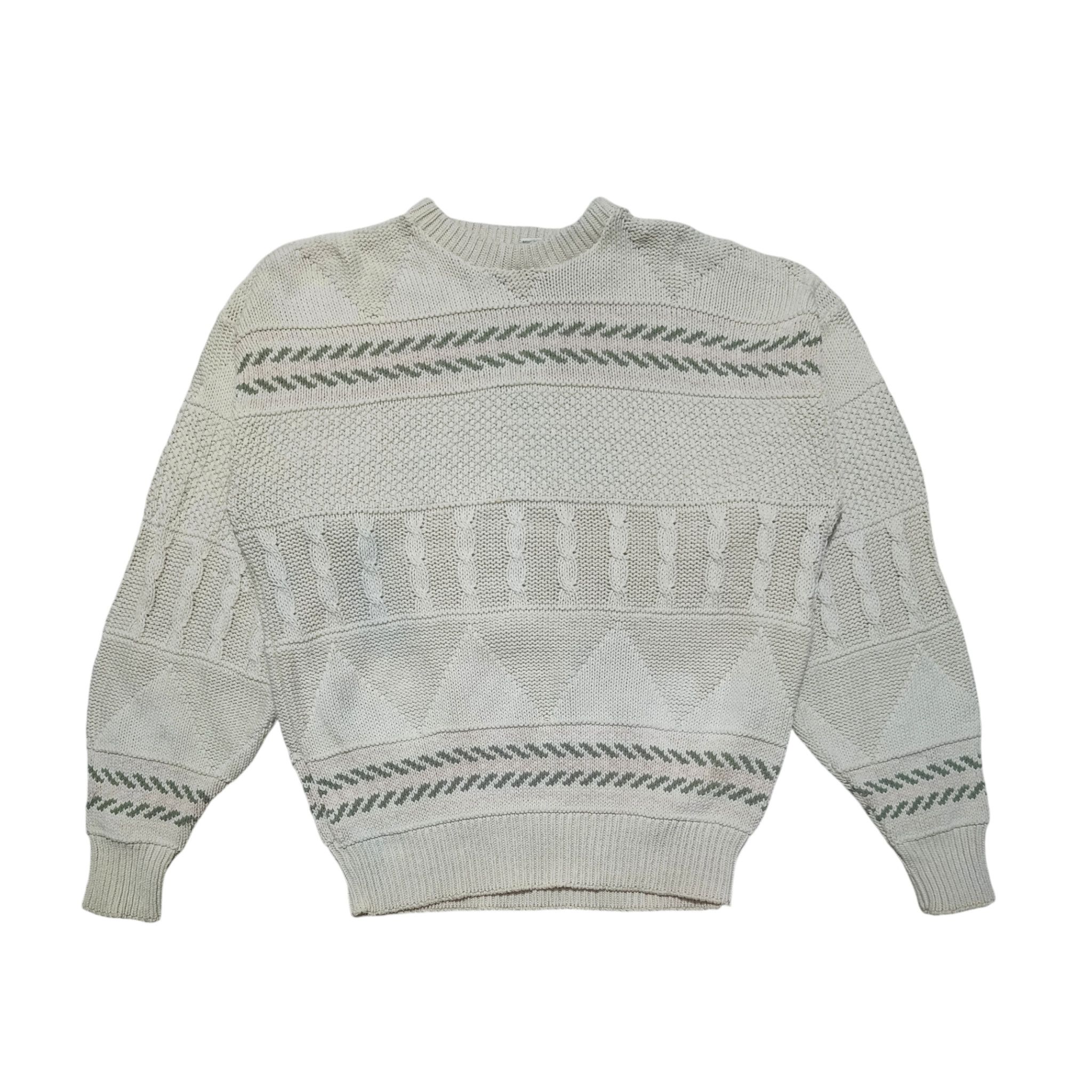 Liz Claiborne Vintage 90s CLAIBORNE Cable Knit Motifs Knit Sweater Size US L / EU 52-54 / 3 - 1 Thumbnail