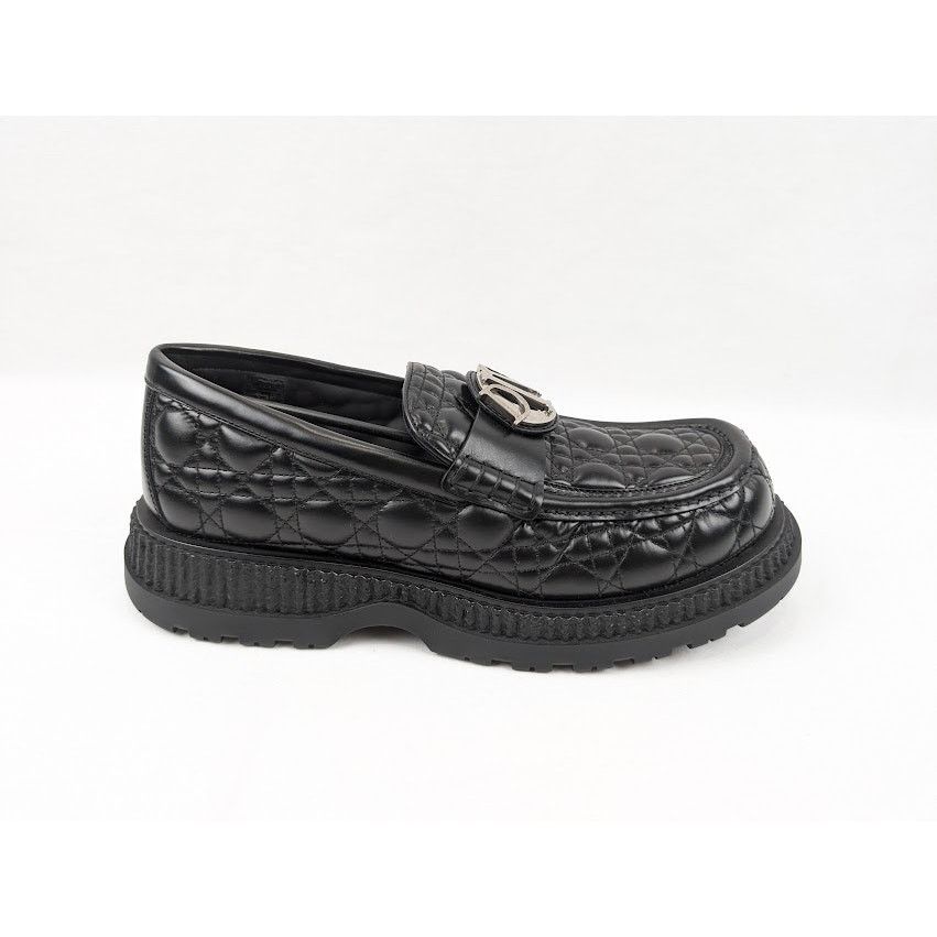 Dior o1rshd1 Buffalo Loafers Cannage Leather in Black Size US 11 / EU 44 - 1 Thumbnail