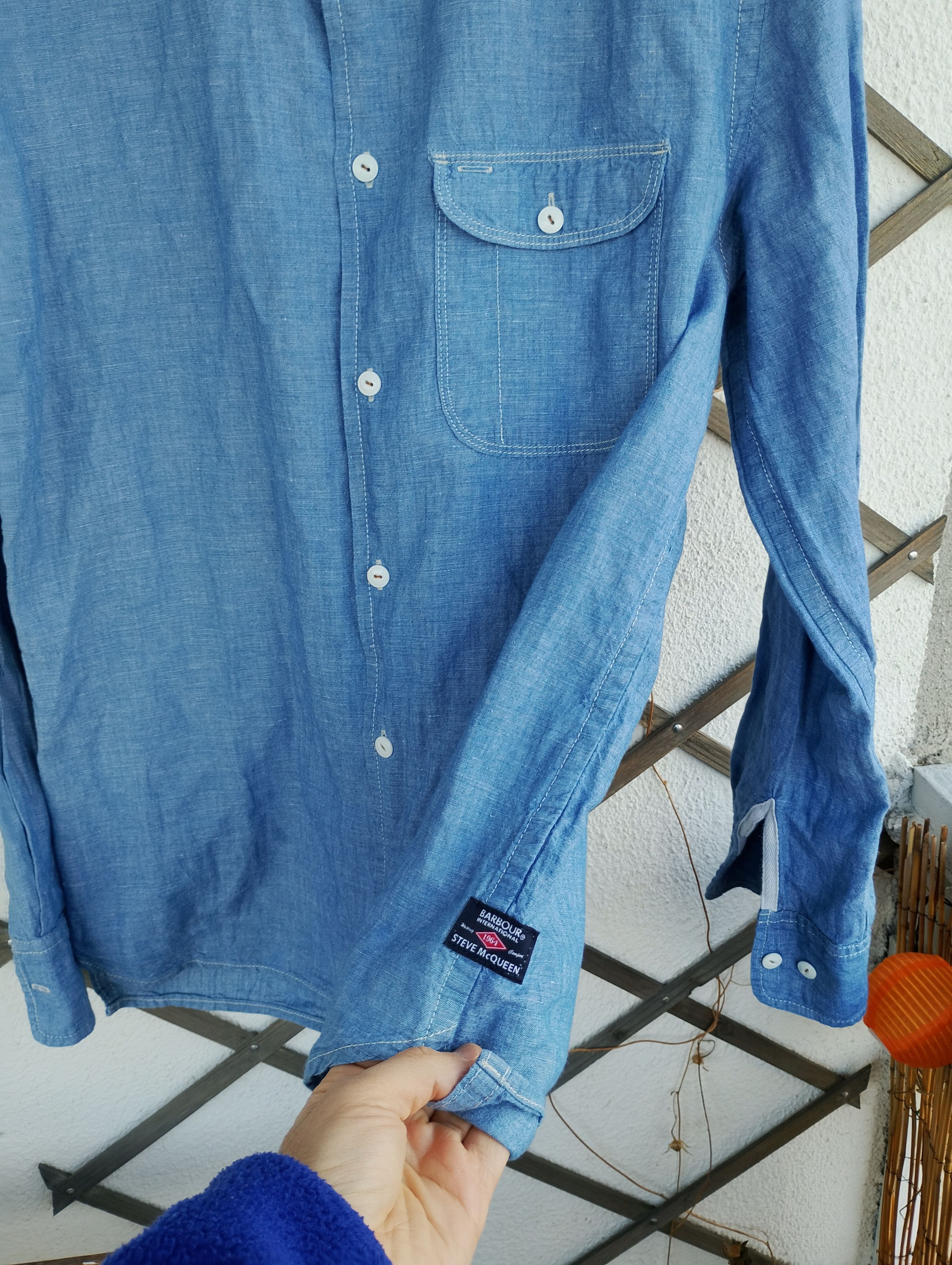 Barbour Barbour x Steve McQueen denim Long Sleeve shirt sz M Size US M / EU 48-50 / 2 - 6 Thumbnail