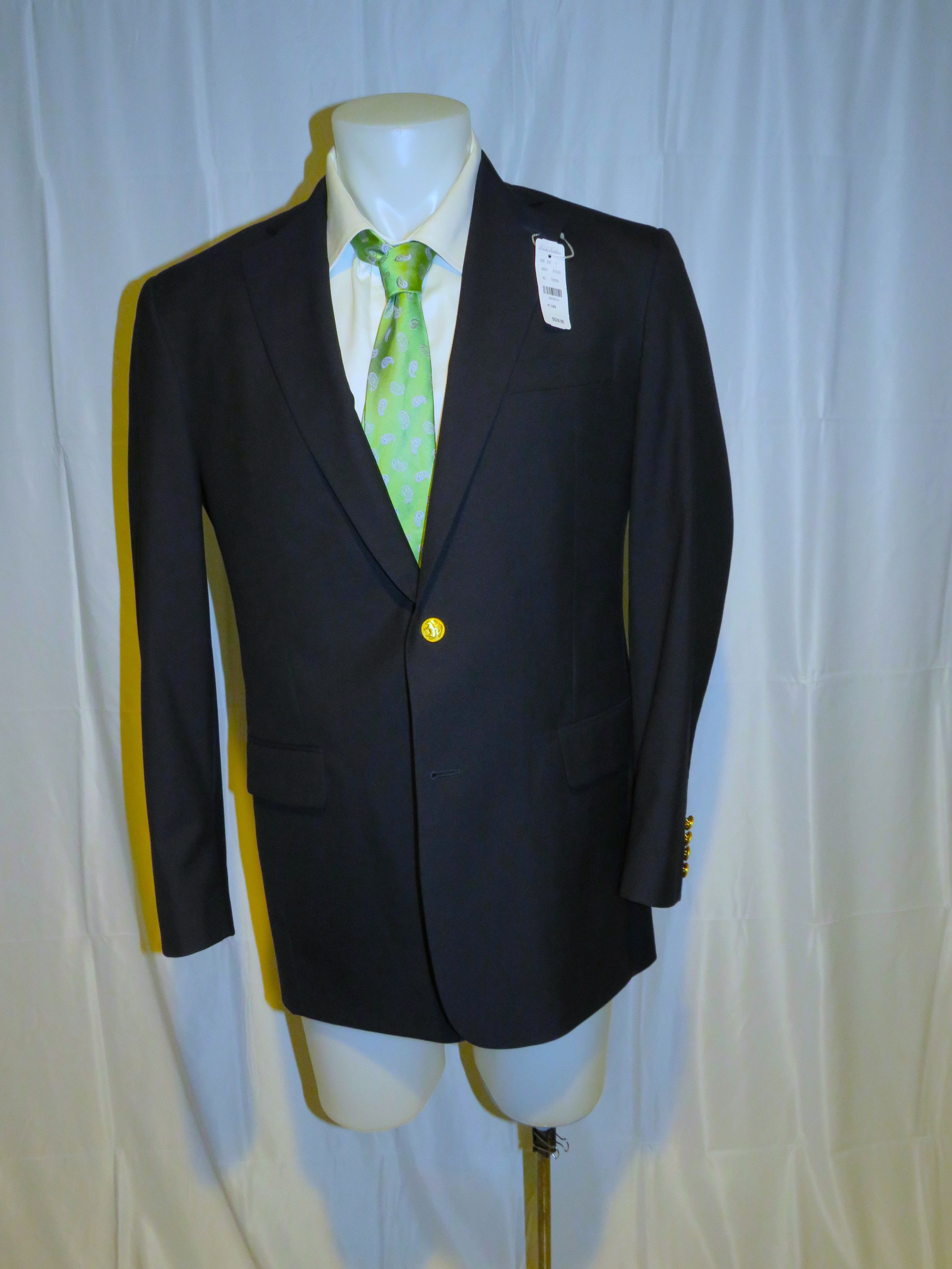1818 Madison Loro Piana Navy Gold Button Blazer 41L NWT