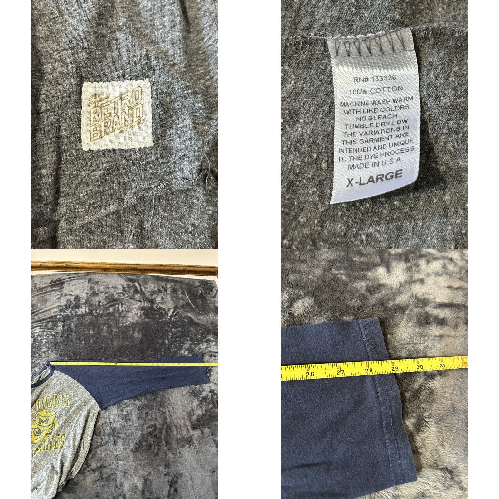 Vintage VINTAGE University Of Michigan Wolverines Long Sleeve Shirt Men XL Gray Blue Retro Brand Size US XL / EU 56 / 4 - 9 Thumbnail