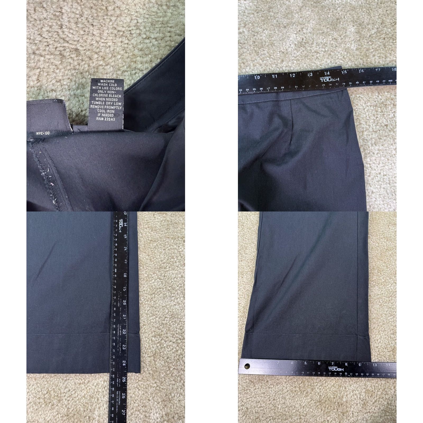 Vintage New York Company Women Pants Black Cropped Wide Leg Career Trousers Size 4 90s Size 27" / US 4 / IT 40 - 8 Thumbnail