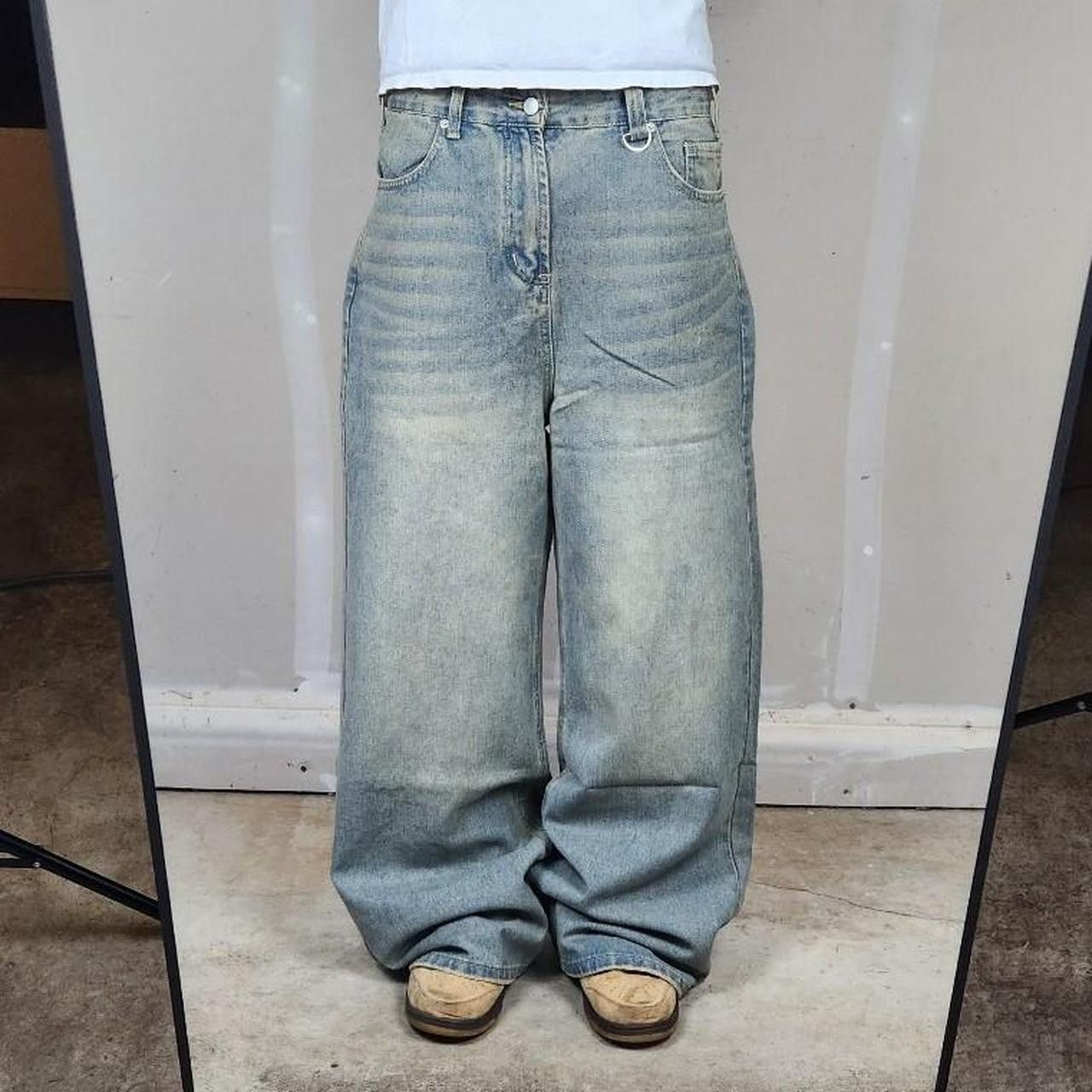 Japanese Brand Baggy loose fit blue/grey jeans Size US 30 / EU 46 - 3 Thumbnail