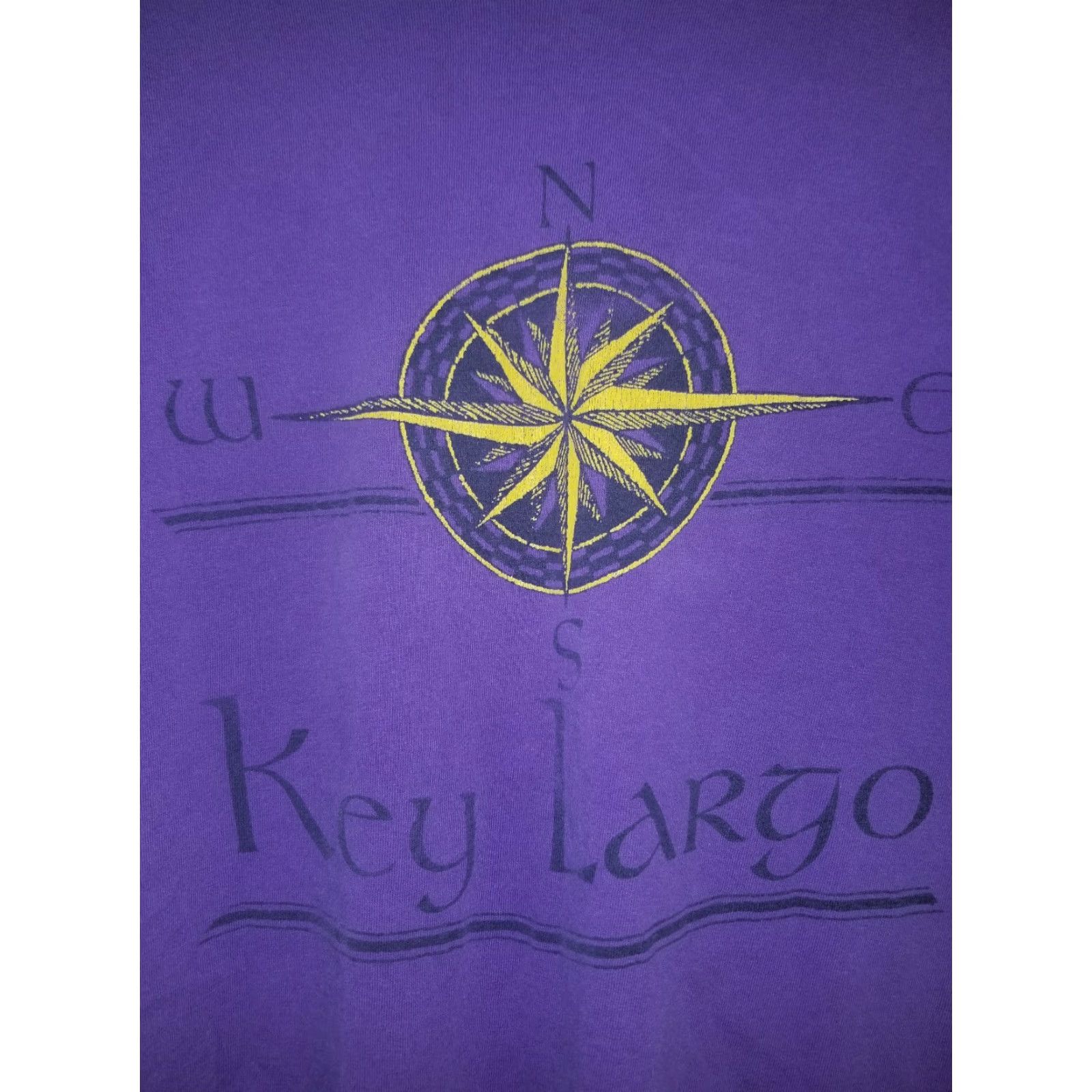 Fruit Of The Loom VINTAGE Mens L KEY LARGO Purple Compass T Shirt 90s 1990s Graphic Tee Short Sleeve Size US L / EU 52-54 / 3 - 2 Thumbnail