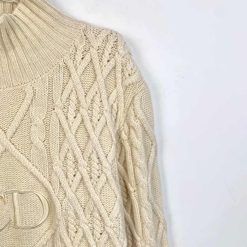 Dior Dior Beige CD letter embroidery cashmere turtleneck long sl Size US XL / EU 56 / 4 - 3 Thumbnail