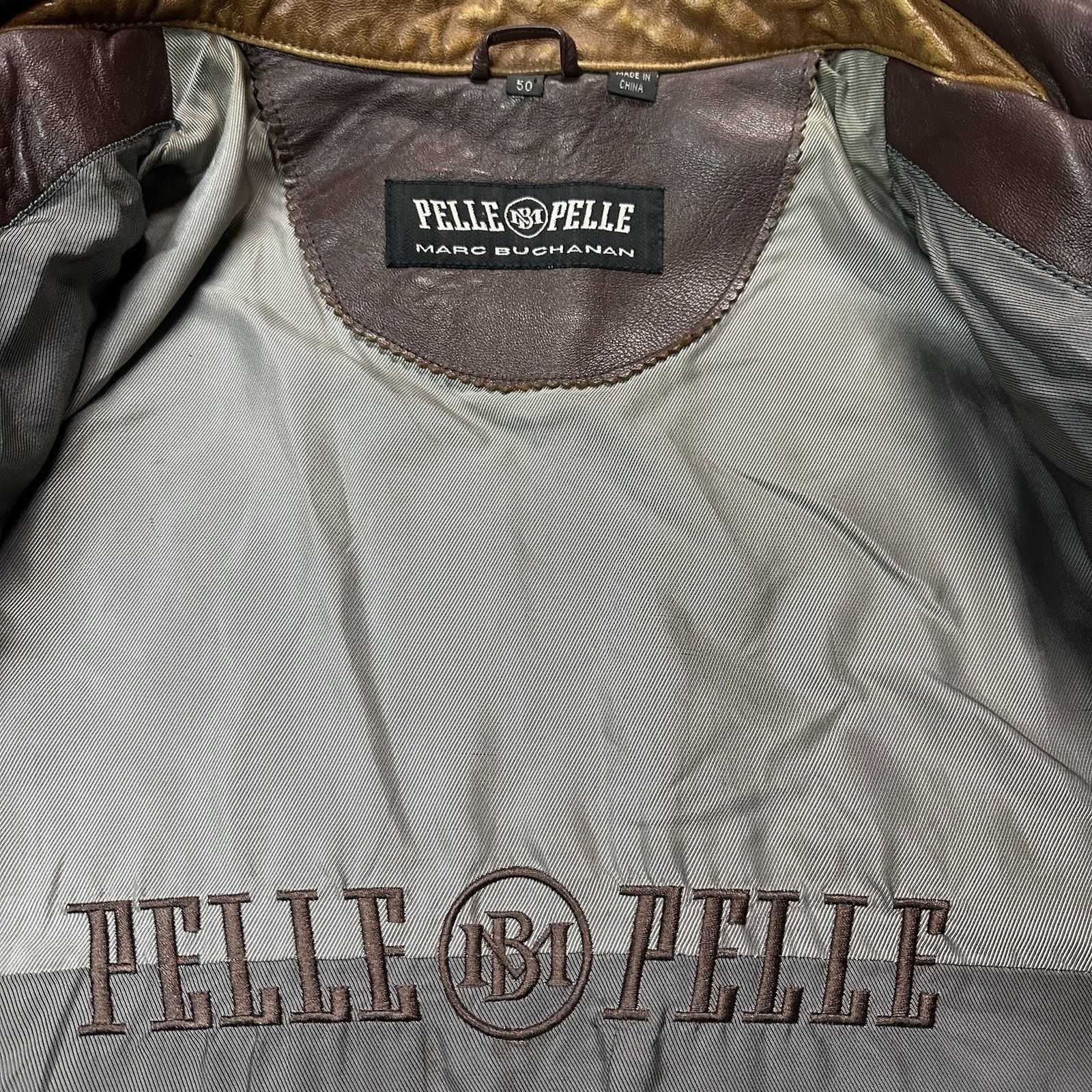 Leather × Pelle Pelle × Vintage Vintage Pelle Pelle Marc Buchanan Brown Leather Jacket Sz 50 Size US XXL / EU 58 / 5 - 6 Thumbnail