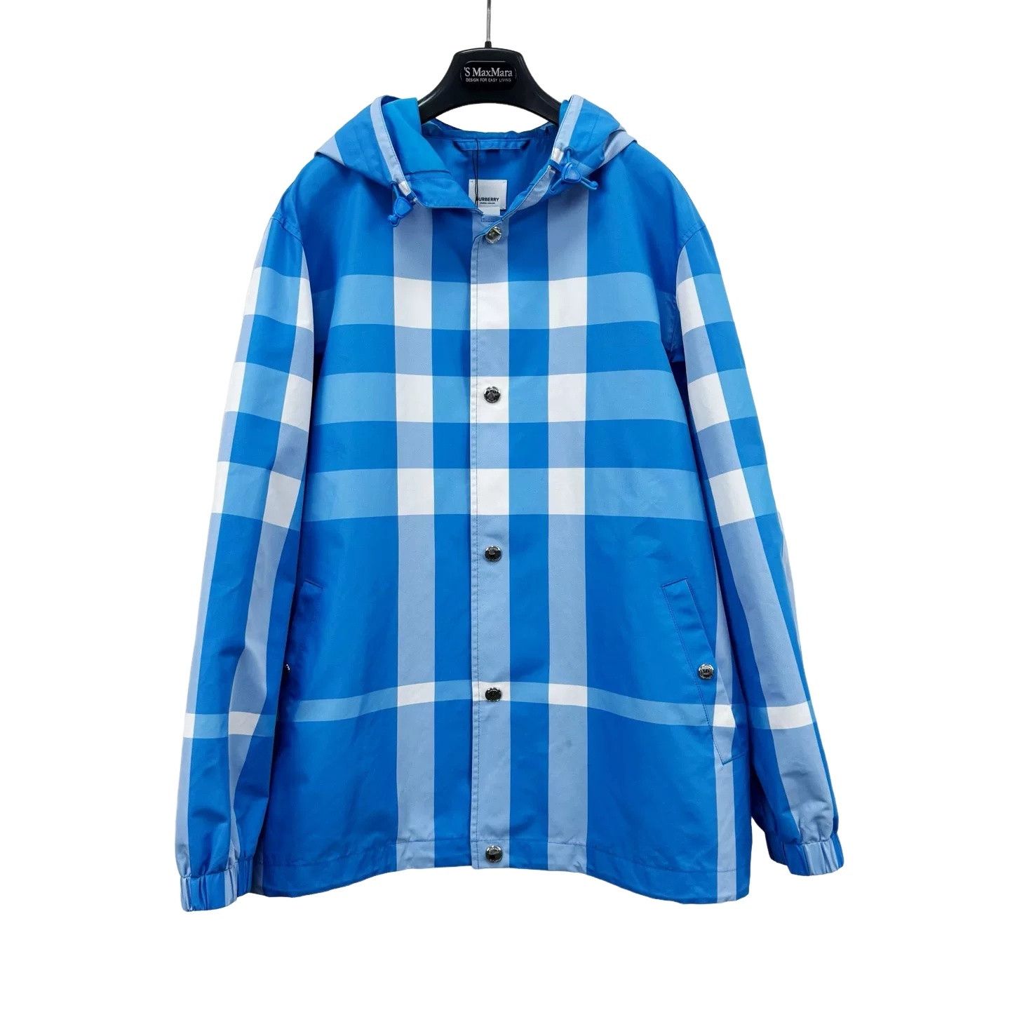 Burberry Burberry Blue Check Hooded Jacket Size L Size US L / EU 52-54 / 3 - 1 Thumbnail