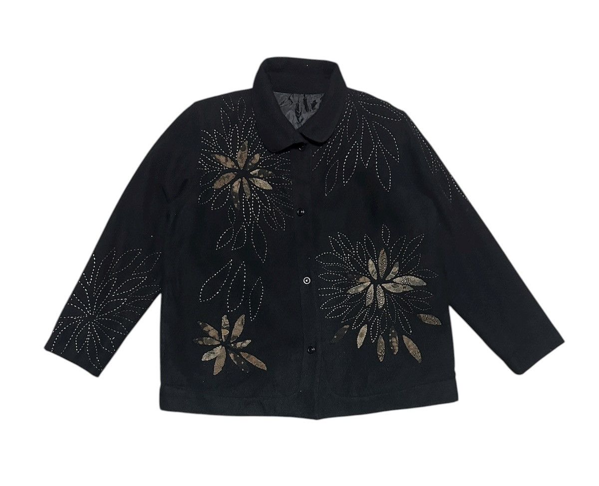 Japanese Brand Vintage Japanese Floral Embroidery Wool Shirt Jacket Size US M / EU 48-50 / 2 - 1 Thumbnail