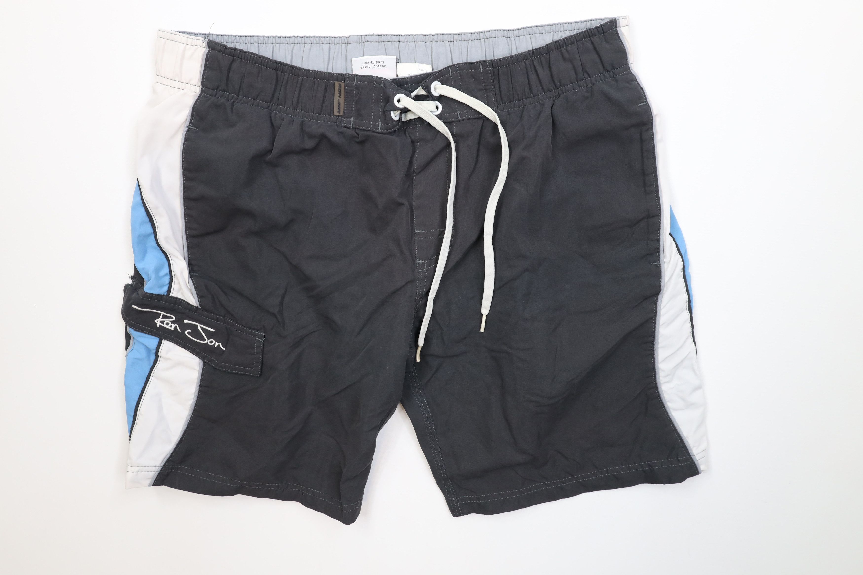 Vintage Vintage 90s Y2K Ron Jon Surf Shop Board Shorts Trunks Gray Size US 32 / EU 48 - 1 Thumbnail