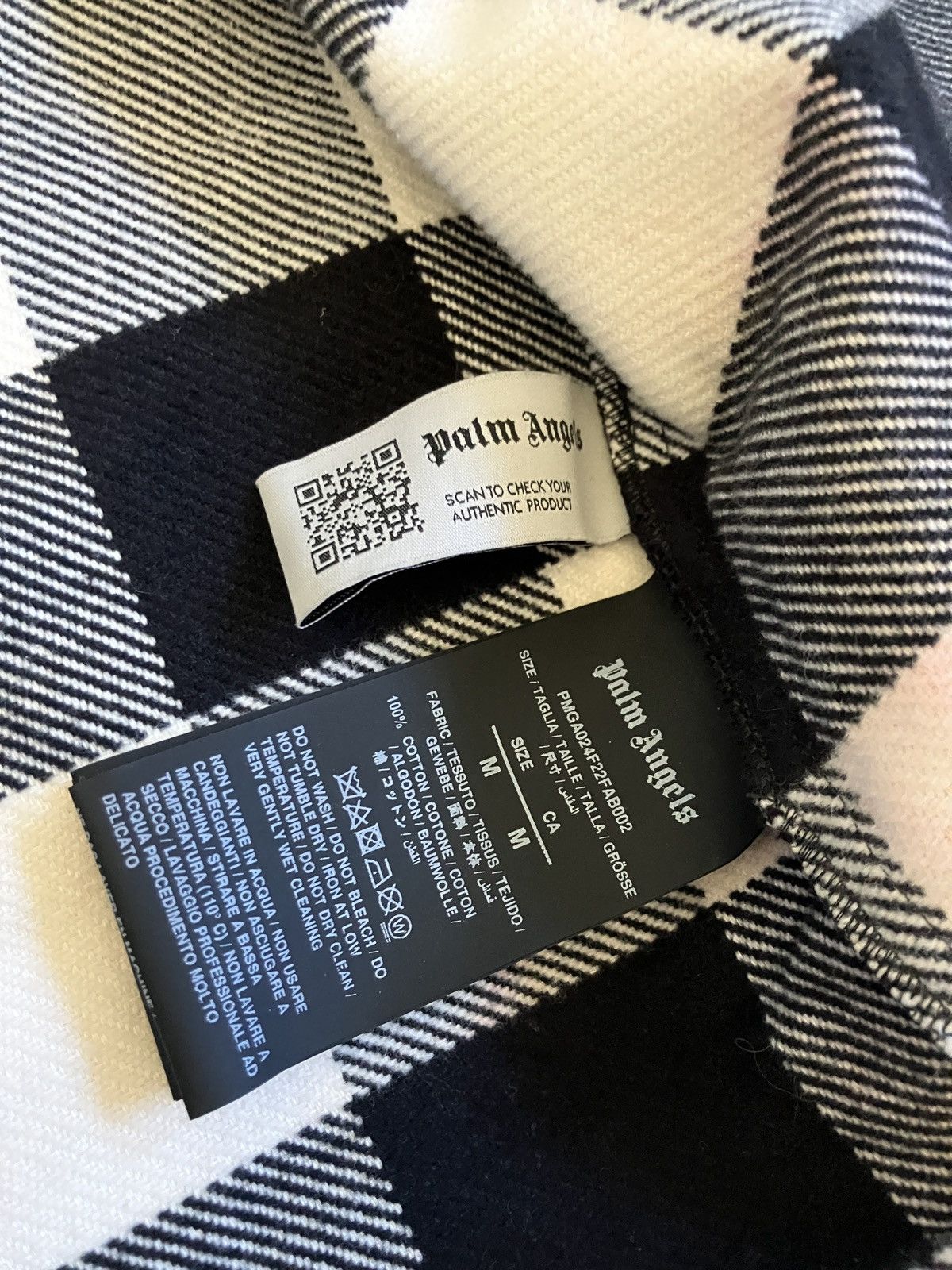 Palm Angels Palm Angels Logo Flames Flannel - Black & White Size US M / EU 48-50 / 2 - 6 Thumbnail