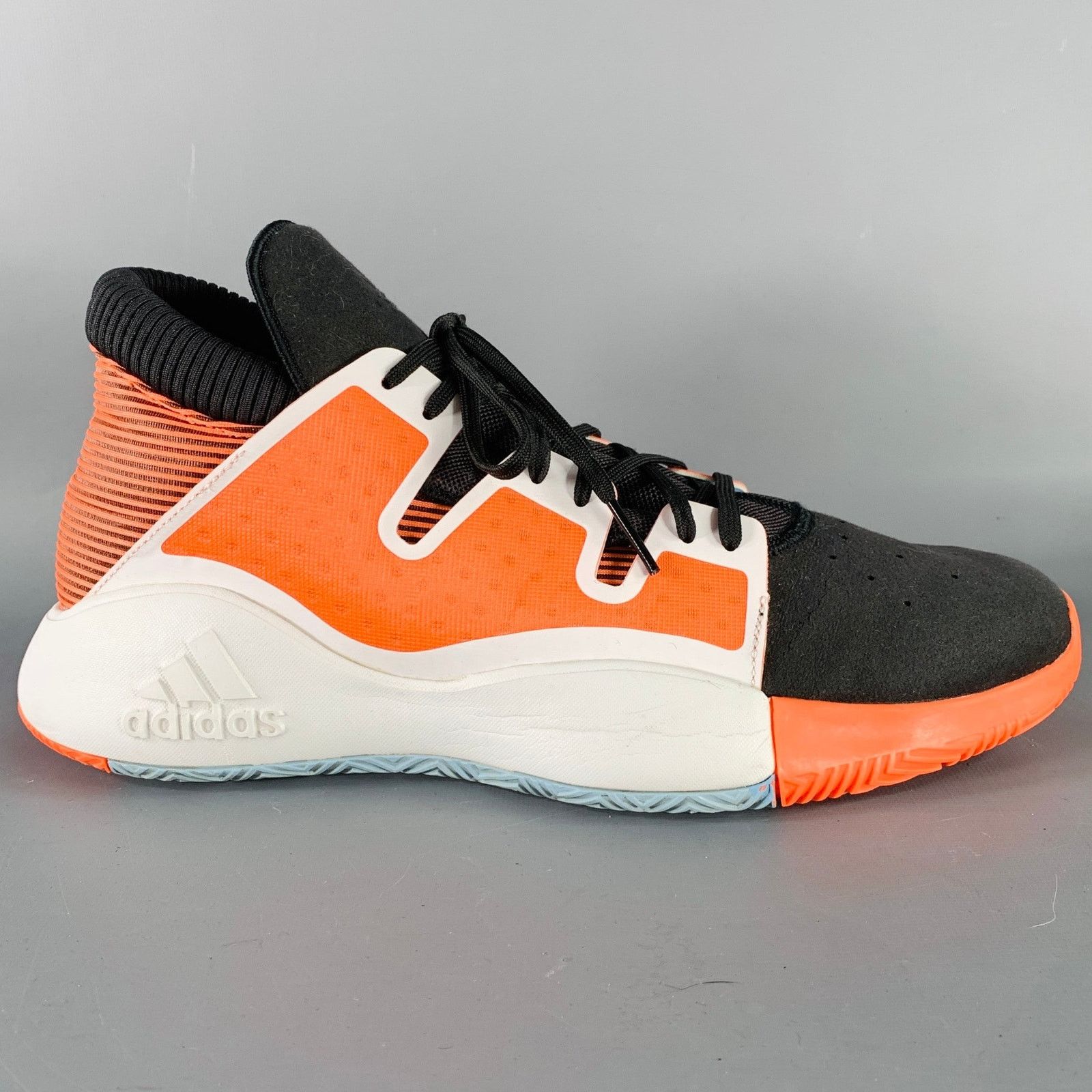 Adidas Pro Vision Hi Res Orange Black White Mesh Sneakers Size US 11.5 / EU 44-45 - 2 Thumbnail