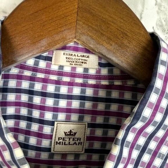 Peter Millar VINTAGE Peter Millar Plaid Button-Down Shirt Mens XL Size US XL / EU 56 / 4 - 4 Thumbnail