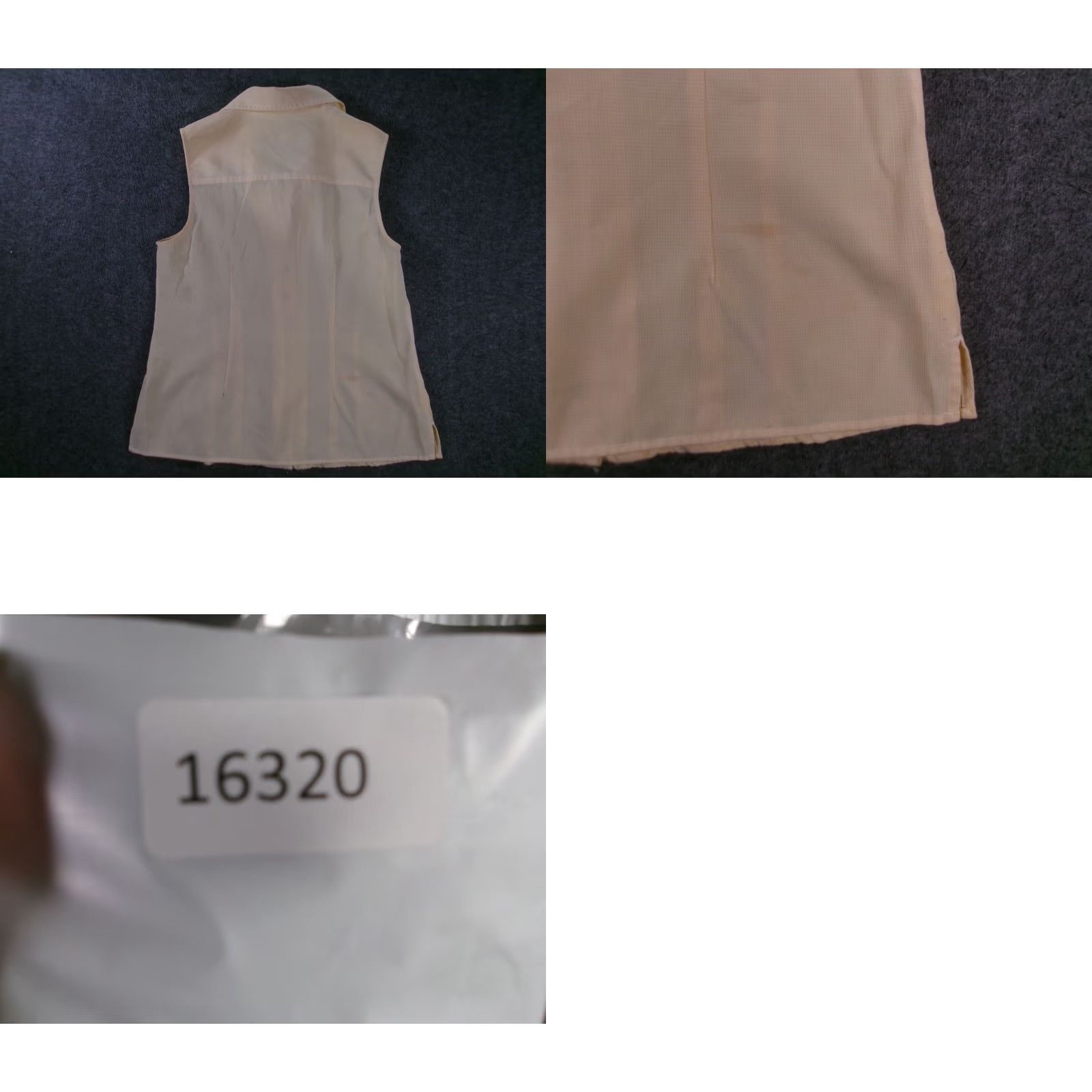 Vintage Christopher Banks Blouse Womens M Sleeveless Button Front Collared Light Yellow Beige Solid Size M / US 6-8 / IT 42-44 - 8 Thumbnail