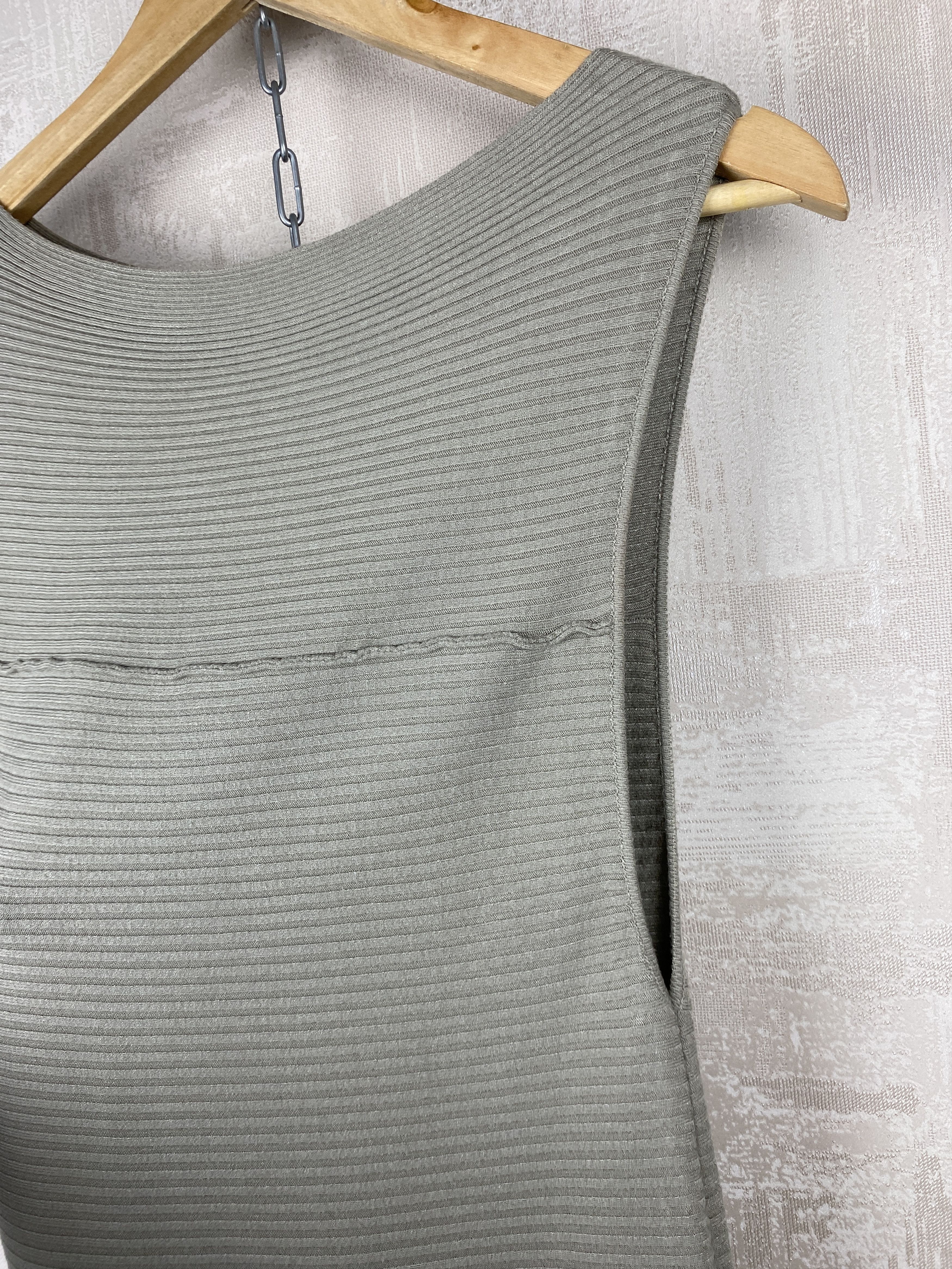 Sarah Pacini Sarah Pacini Beige Textured Knit Sleeveless Midi Dress Size ONE SIZE - 4 Thumbnail