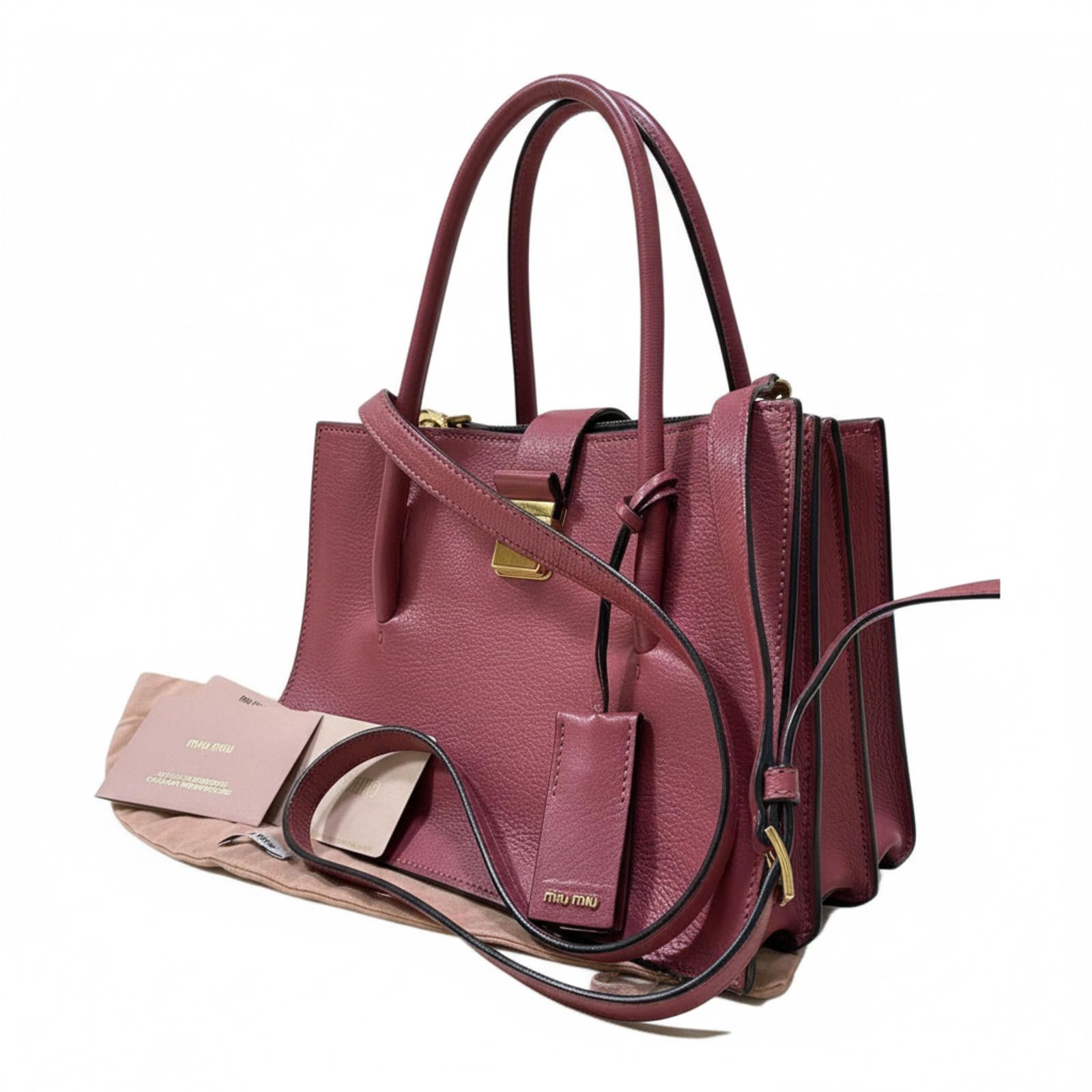 Miu Miu Miu Miu - Pink Leather Handbag Size ONE SIZE - 1 Thumbnail