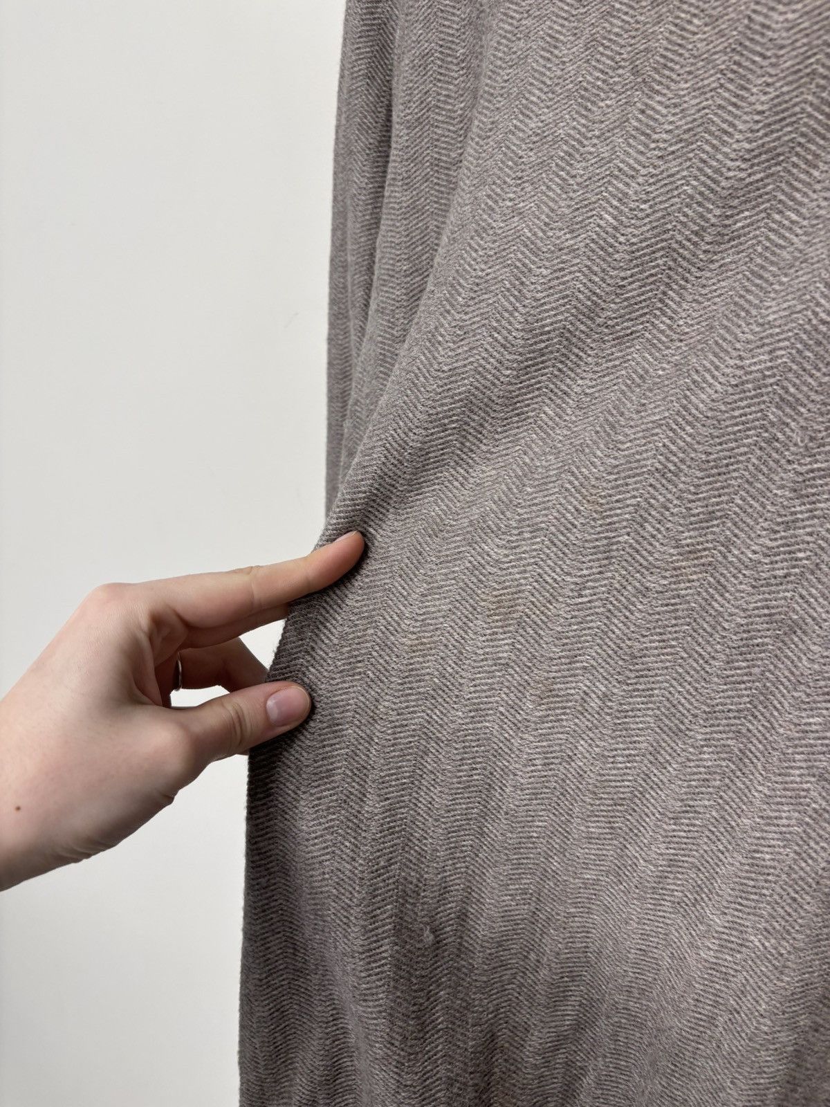 Strenstroms Stenstroms Men’s Light Brown/Beige Herringbone Wool Sweater Size US L / EU 52-54 / 3 - 4 Thumbnail