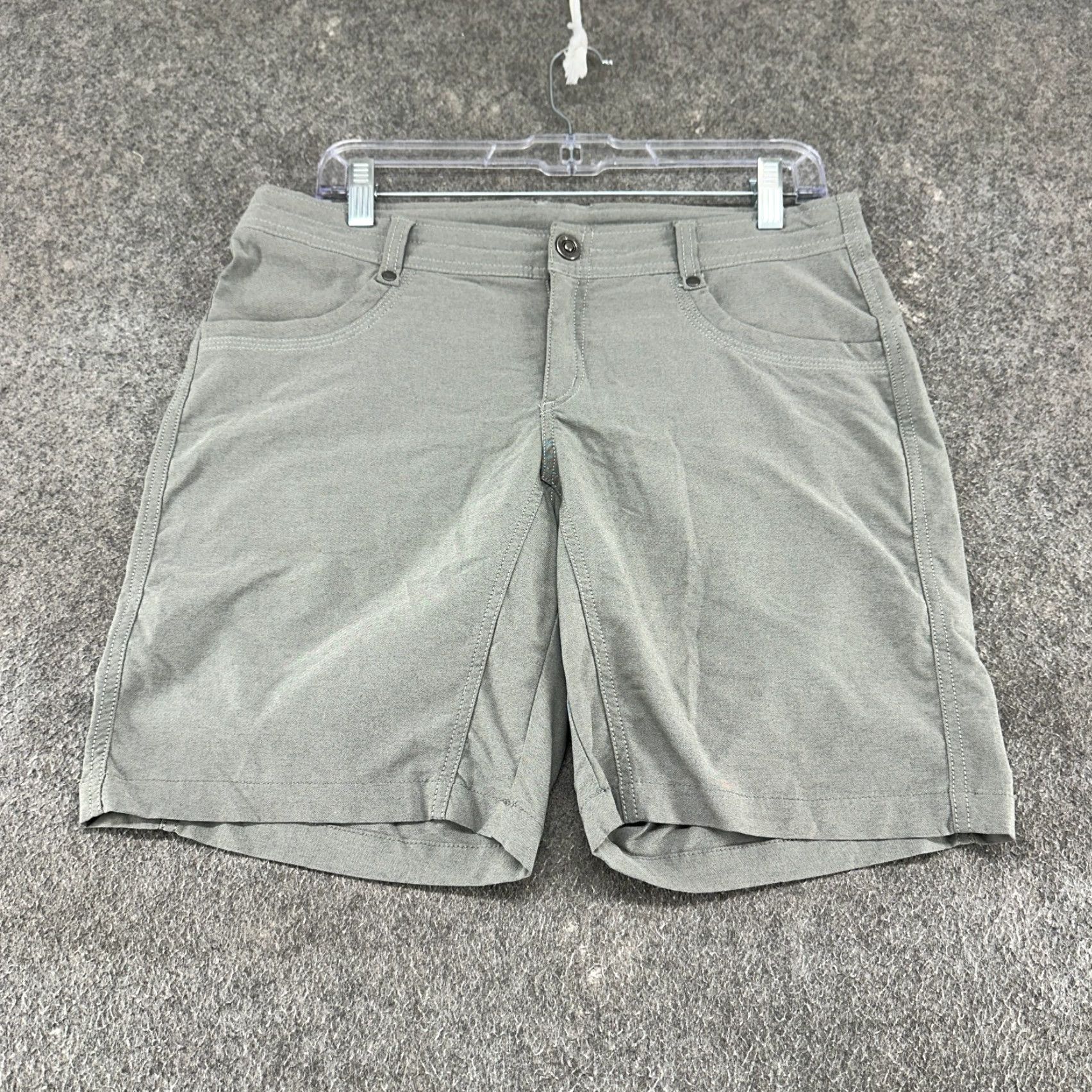 Vintage Kuhl Trekr Shorts Womens 8 Grey Lightweight Nylon Blend Flat Front Hiking Chino Outdoor 5-Pocket Womens Size 30" / US 8 / IT 44 - 2 Thumbnail