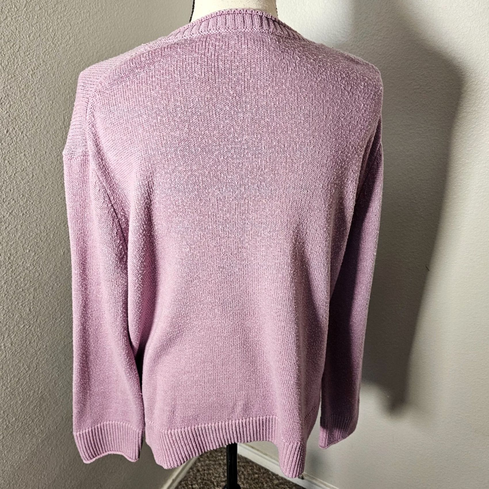 Vintage Ella Moss Womens Long Sleeve Pullover Sweater Sz M Purple Crew Neck Casual Pullover Knit" Size M / US 6-8 / IT 42-44 - 3 Thumbnail