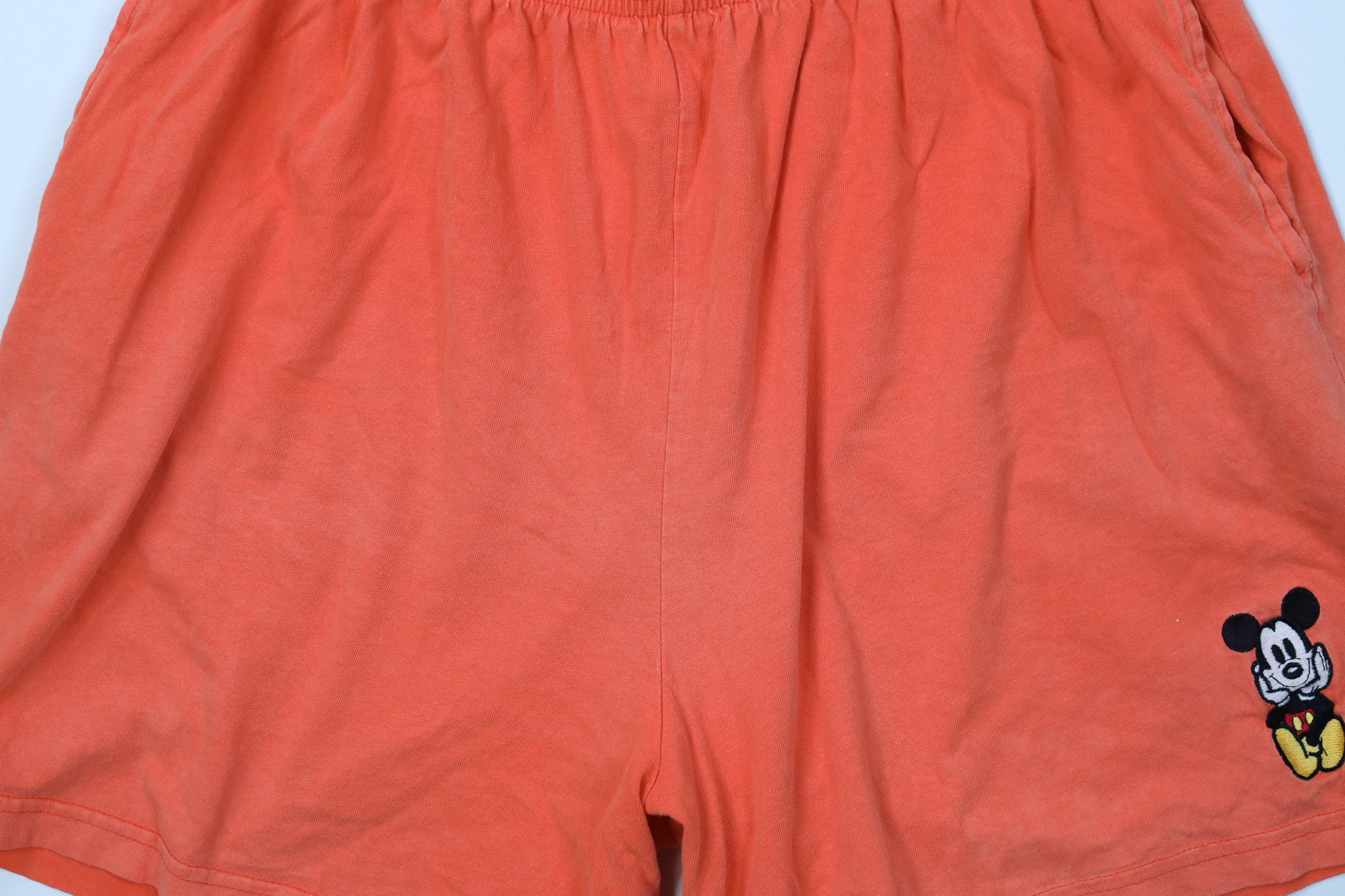 Disney Vintage 90s Disney Mickey Mouse Shorts Orange Cotton USA Size 32" / US 10 / IT 46 - 3 Thumbnail