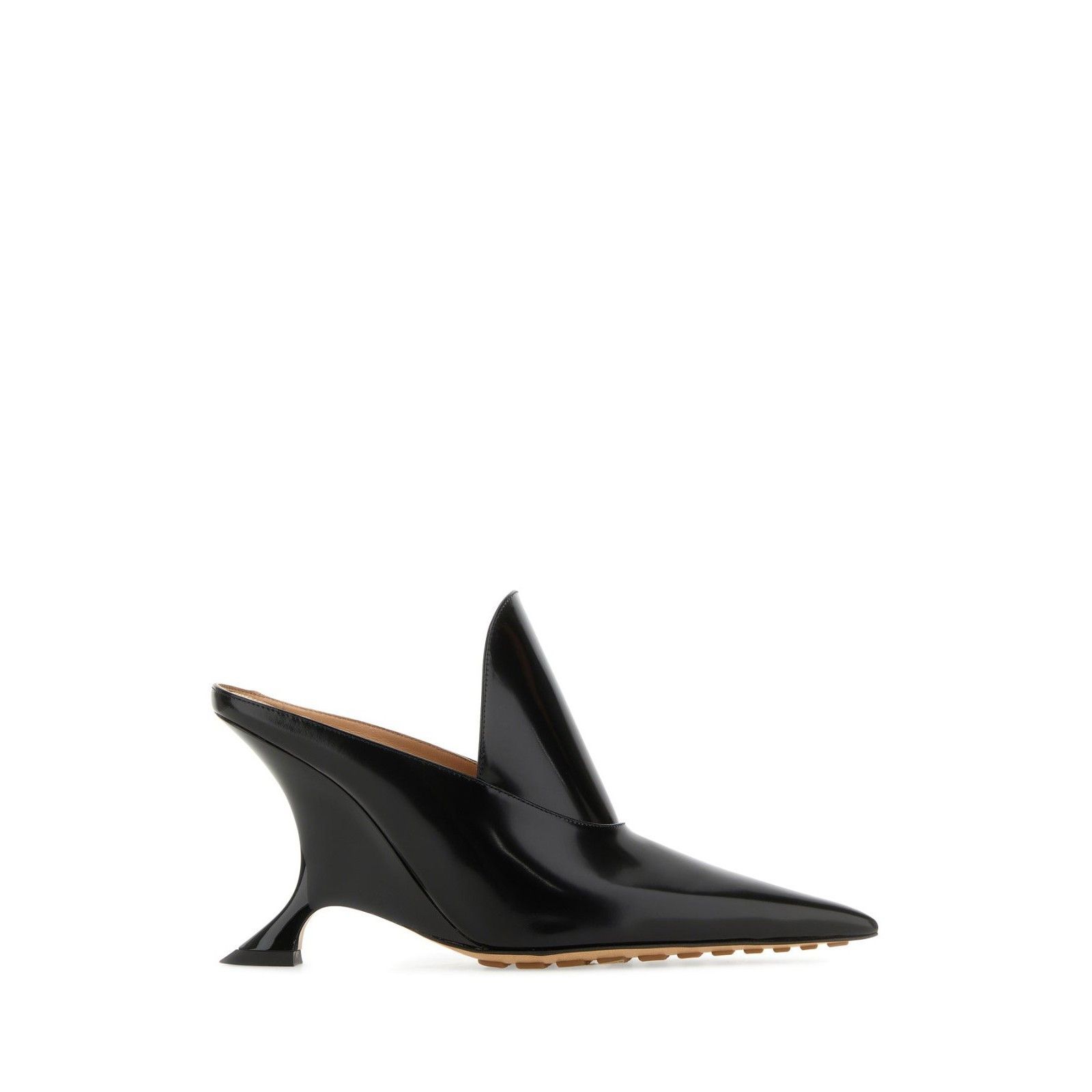 BOTTEGA VENETA Rocket Black Leather 90mm Heel Mules New & Au