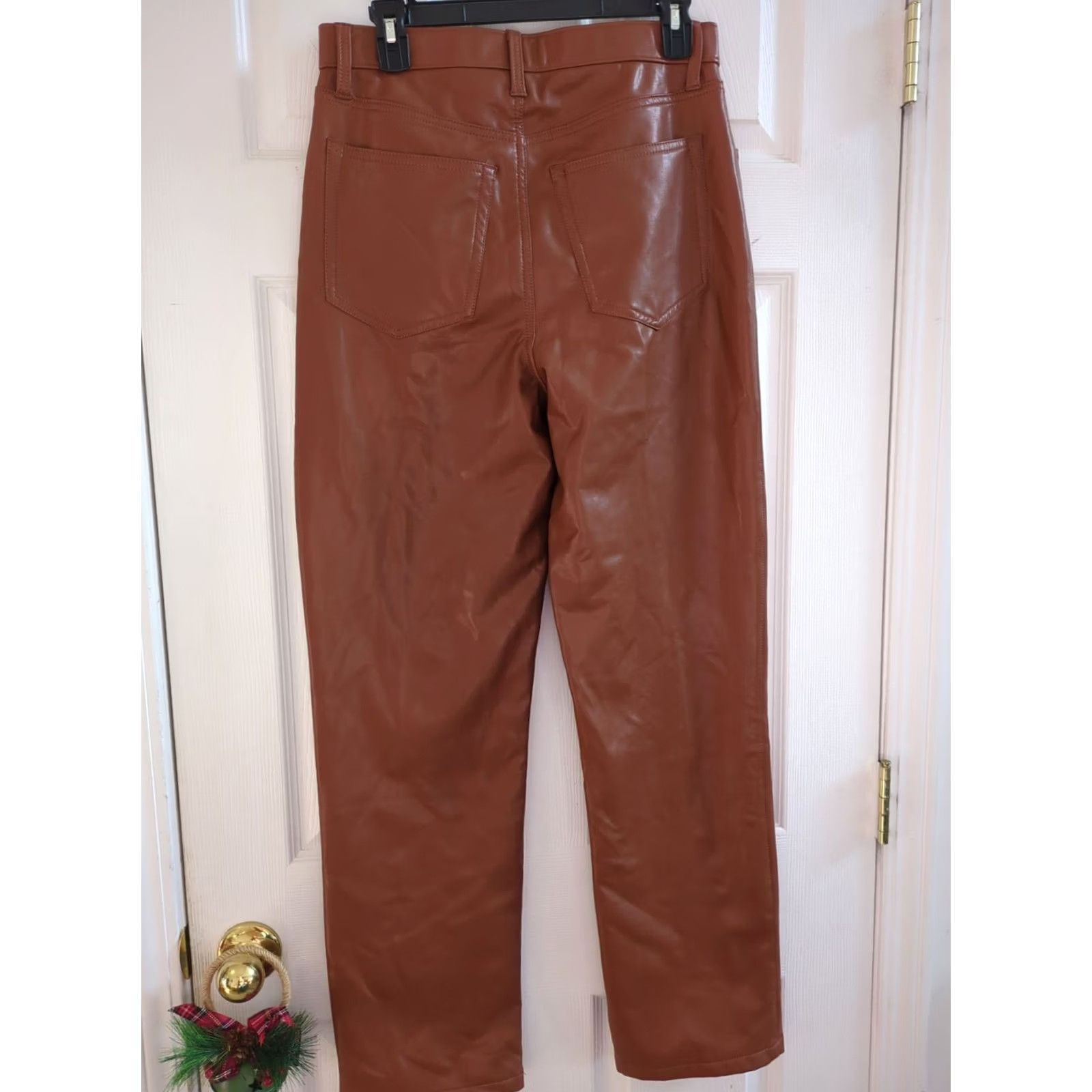 Abercrombie & Fitch Abercrombie & Fitch Pants 90s Straight High Rise Vegan Leather Brown 30/10 NWT Womens Regular Limited Vintage: No Size 30" / US 8 / IT 44 - 5 Thumbnail