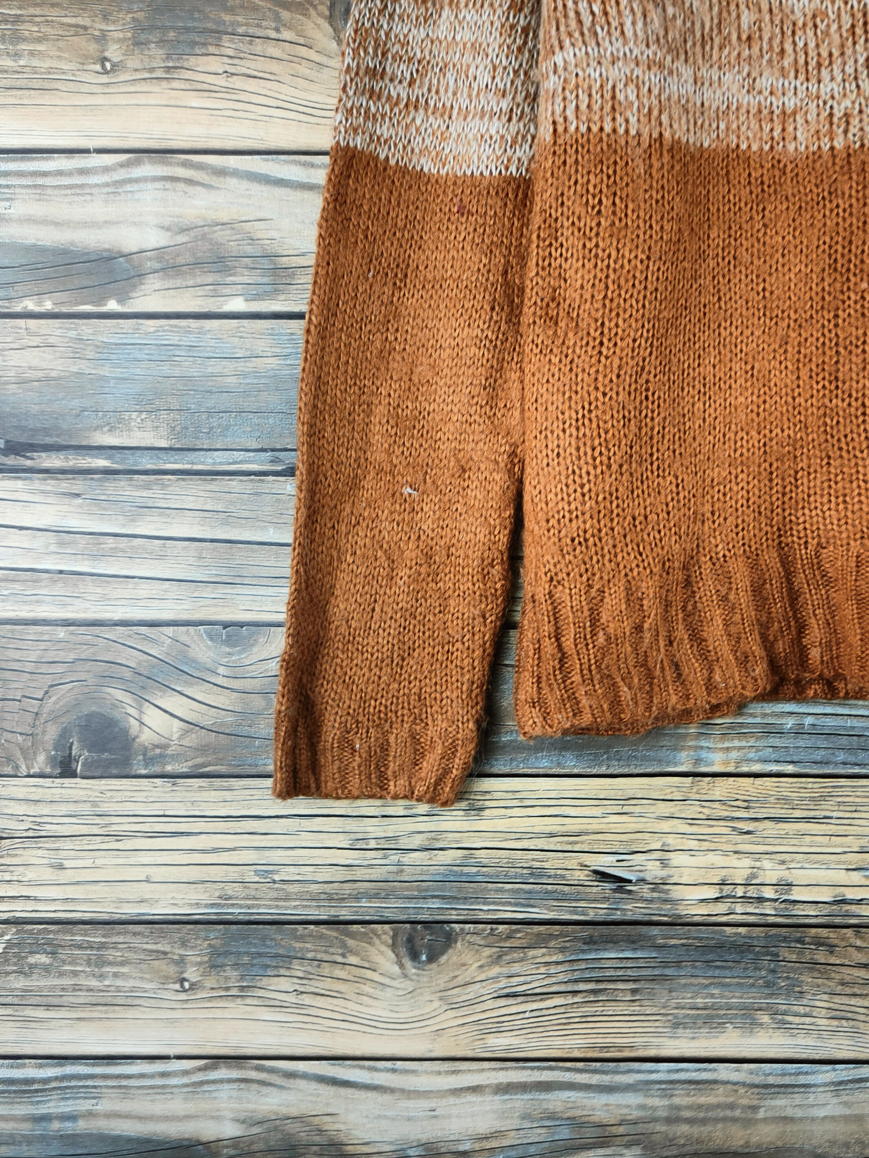 Japanese Brand DL Word Broken Brown Knitwear Sweatshirts #46-974 Size M / US 6-8 / IT 42-44 - 4 Thumbnail
