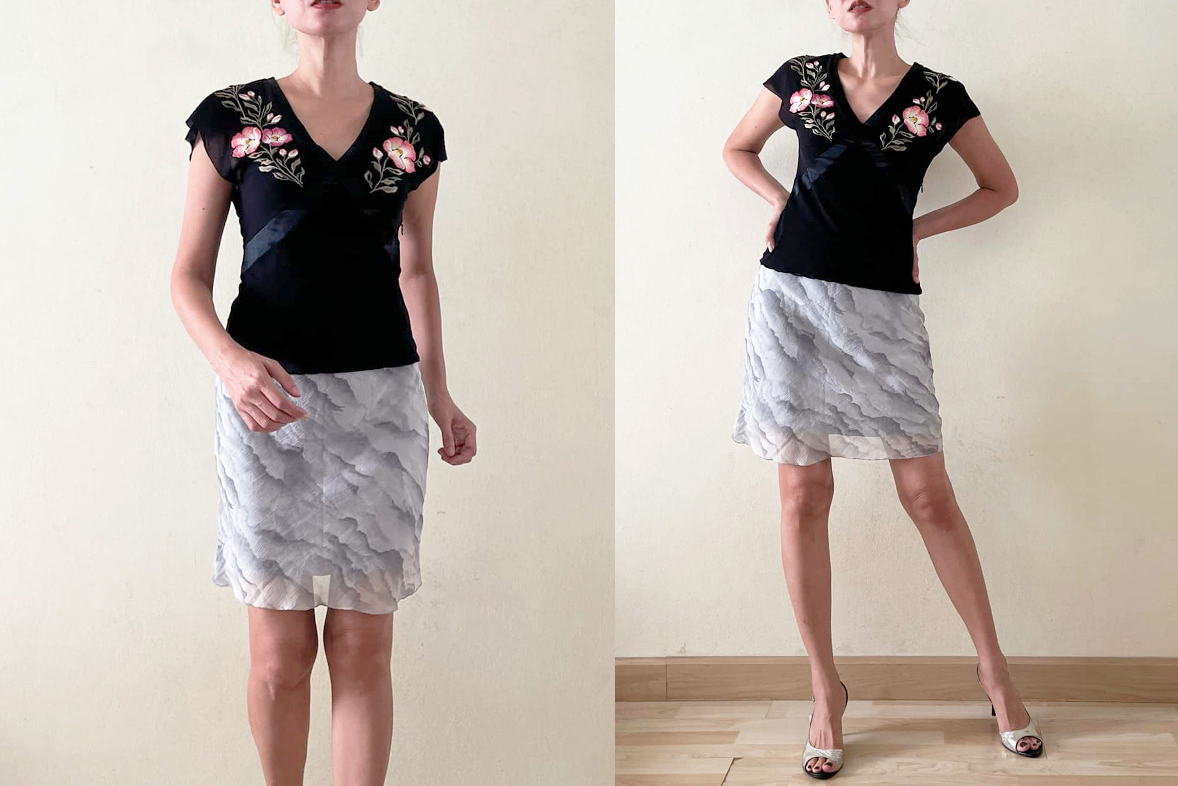 Vivienne Tam Vivienne Tam Black Nylon Mesh top, embroidery flowers Size XS / US 0-2 / IT 36-38 - 8 Thumbnail