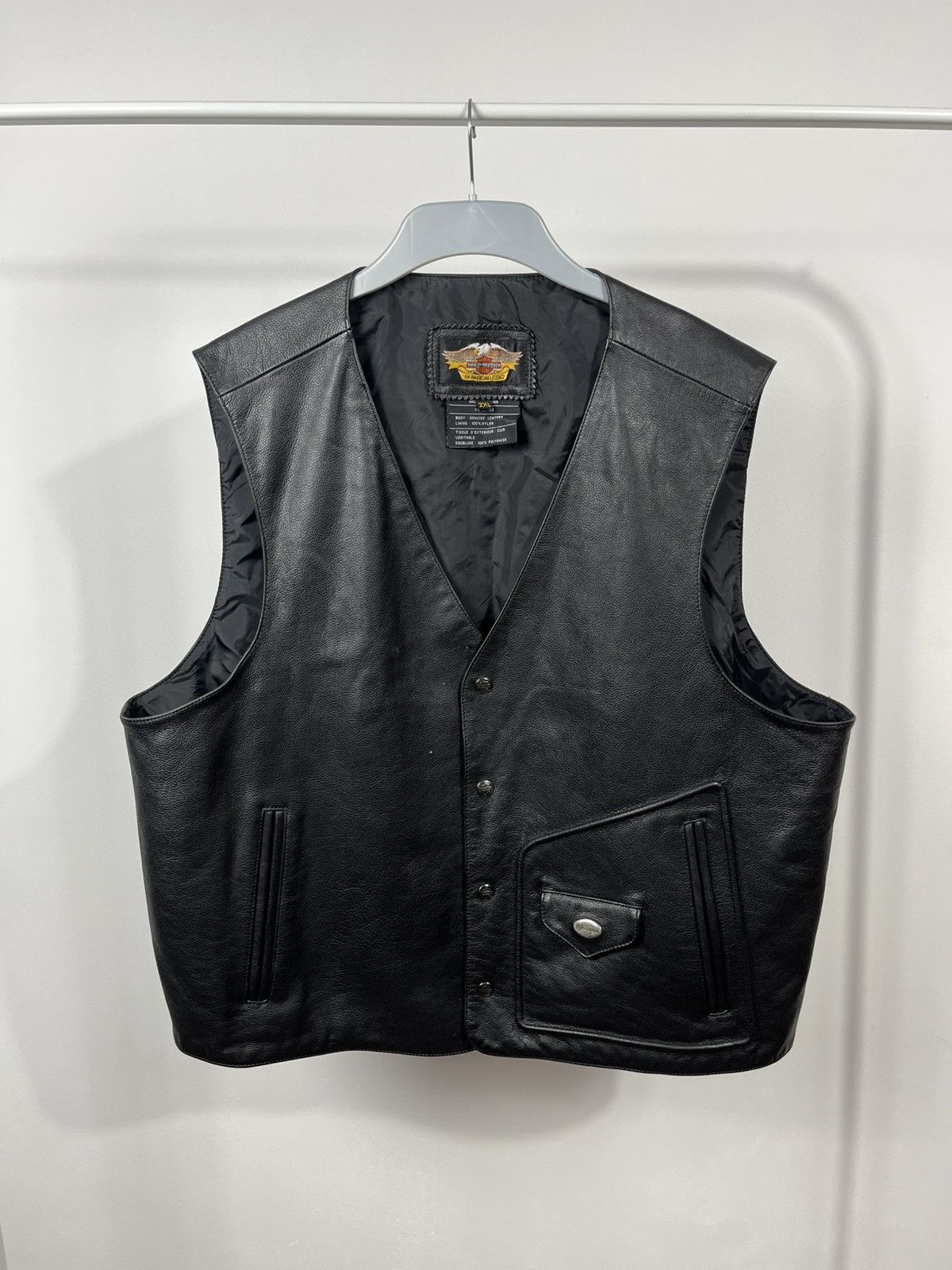 Harley Davidson Harley-Davidson Leather Vest Black Biker Style Size 2XL Size US XXL / EU 58 / 5 - 1 Thumbnail