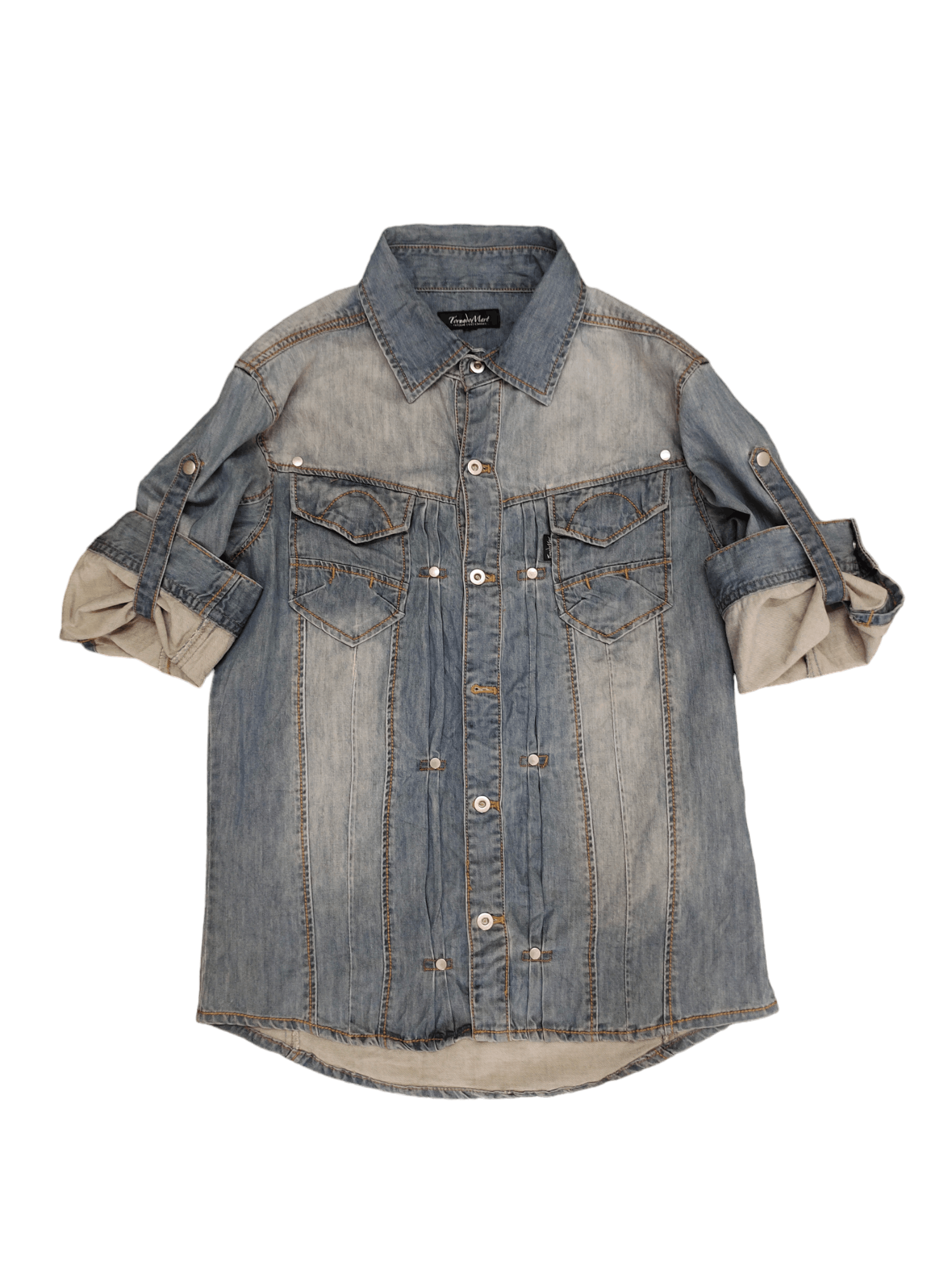 Tornado Mart Tornado Mart Double Pocket Denim Shirt Size US M / EU 48-50 / 2 - 9 Thumbnail