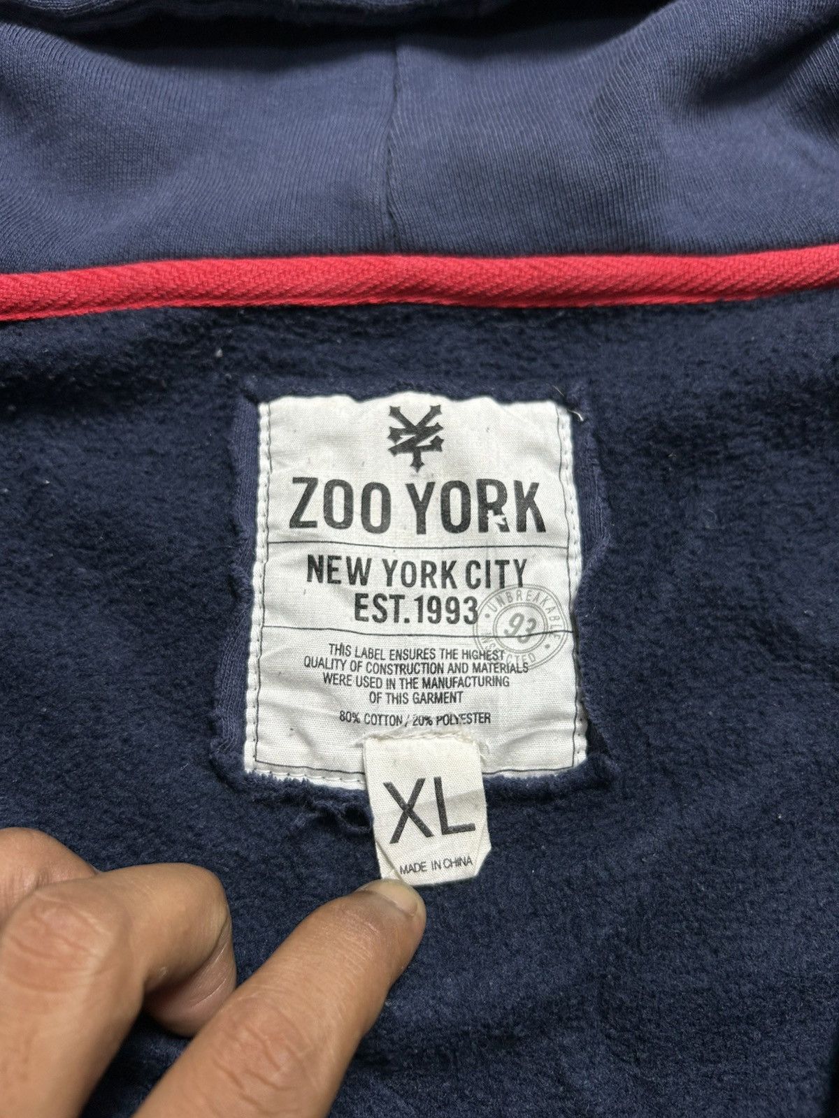 Zoo York 2000s Zoo York Patchwork Big Logo Zip Up Hoodie Size US XL / EU 56 / 4 - 7 Thumbnail