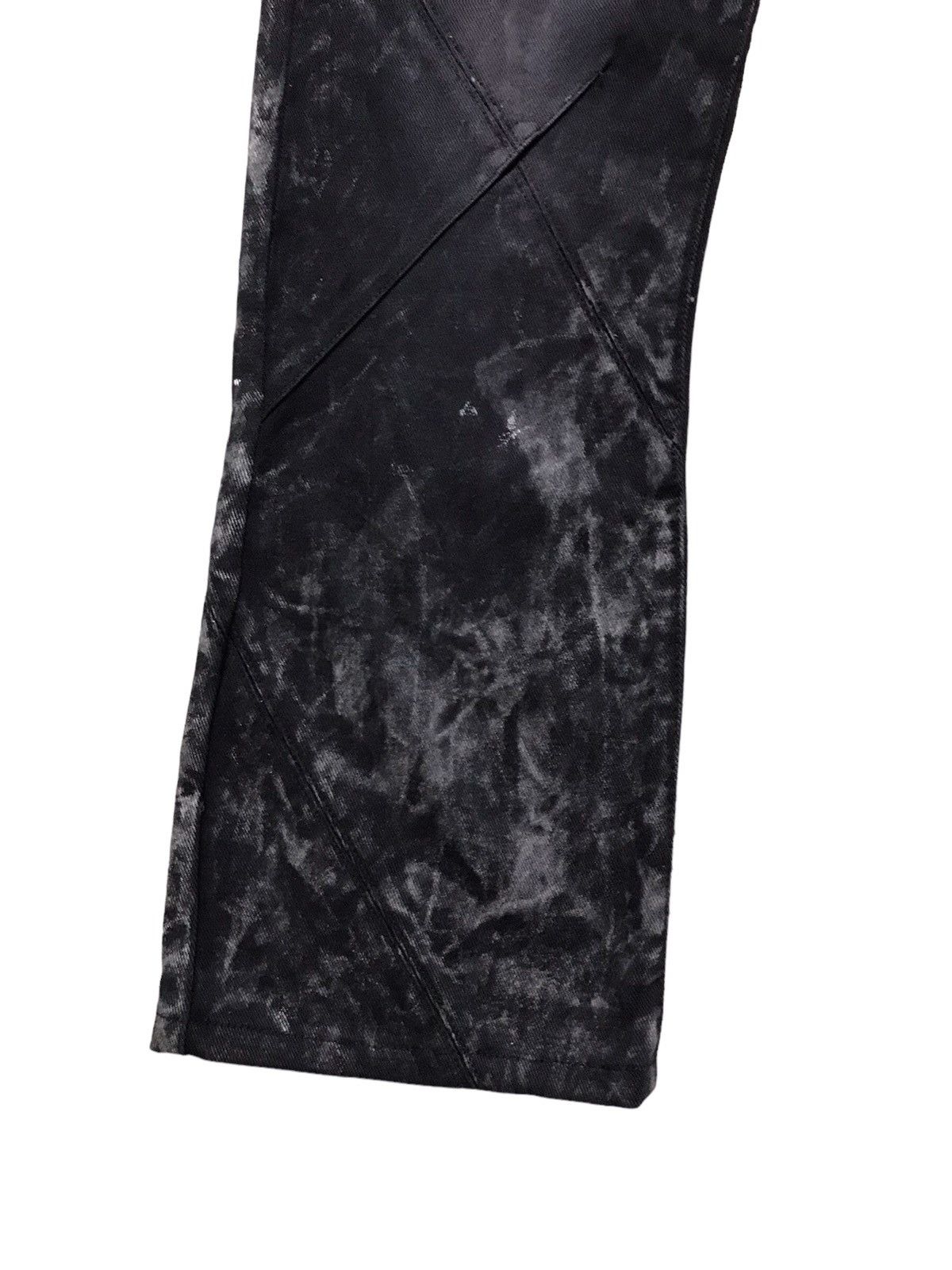 Japanese Brand Igrod Cdhrm Punk Cross Stitch Bleach Denim Flare Jeans Size US 30 / EU 46 - 4 Thumbnail