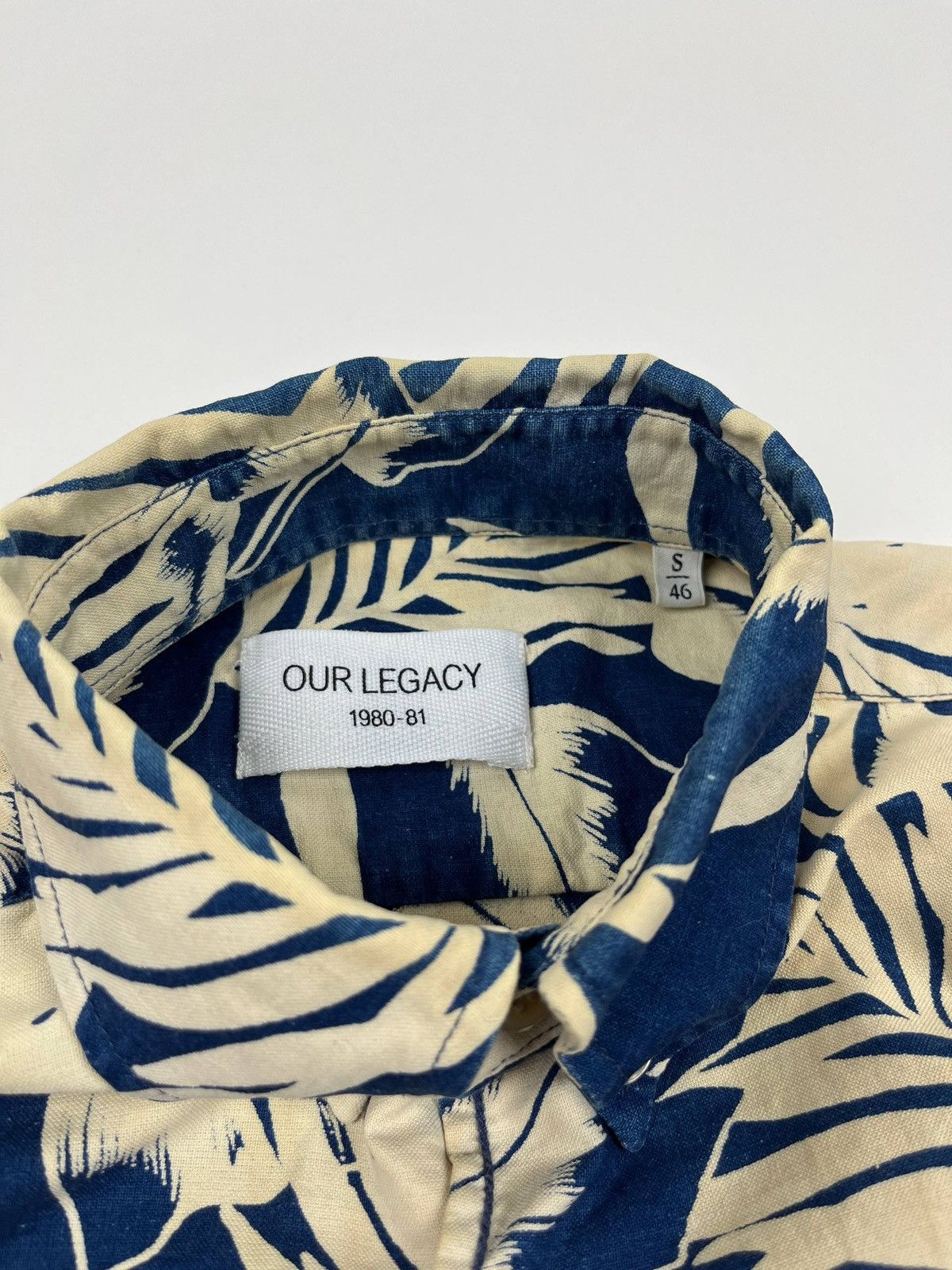 Our Legacy Our Legacy 1980-81 Indigo Tropical Leaf Shirt Size US S / EU 44-46 / 1 - 3 Thumbnail