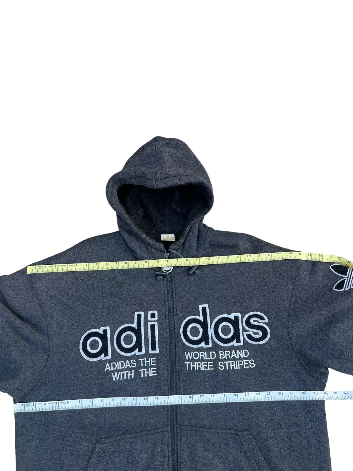 Adidas × Descente RARE!!! Vintage 90s ADIDAS Big Logo Grey Hoodie Parka Jacket Size US XL / EU 56 / 4 - 3 Thumbnail