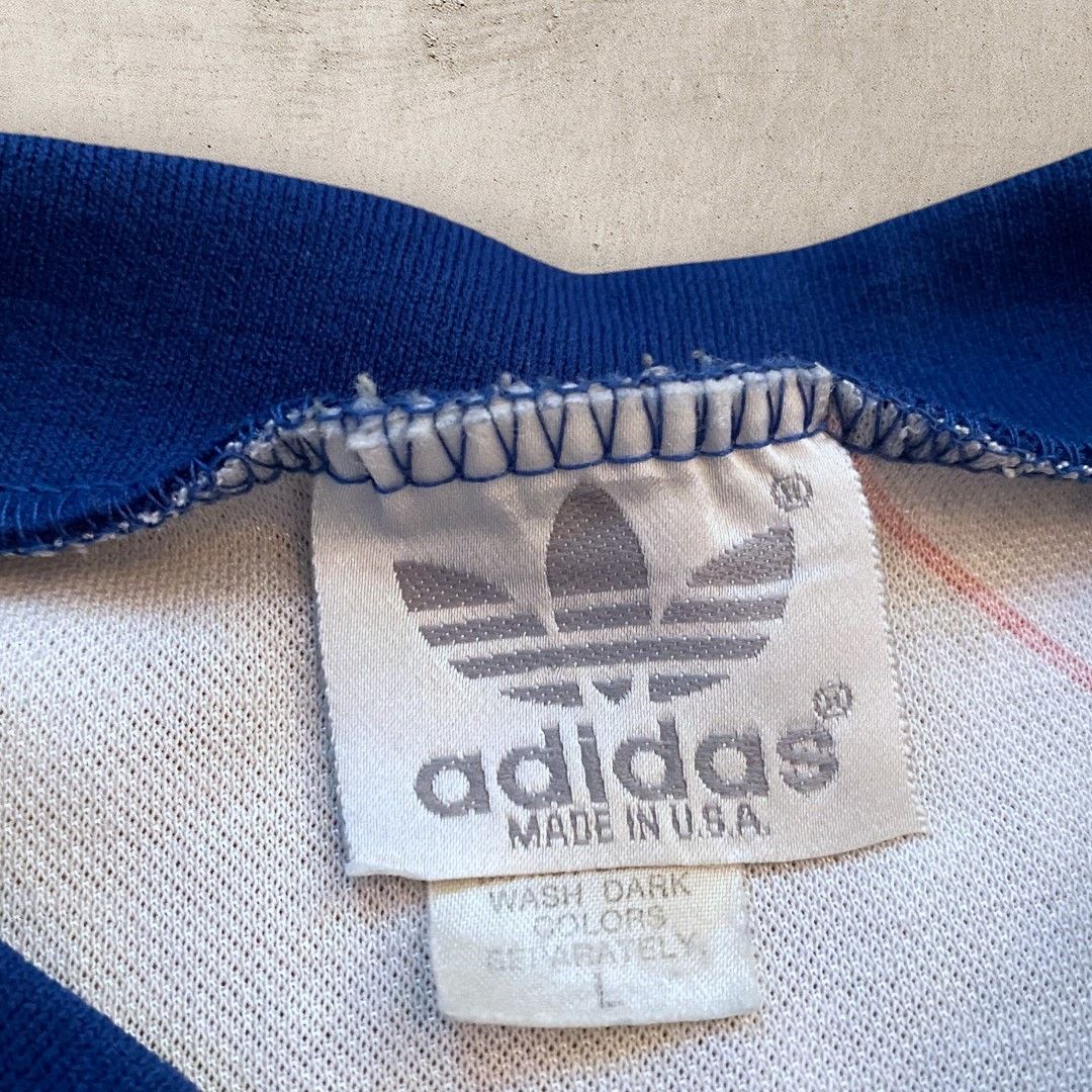 Adidas × Vintage Vintage 80s Adidas Knossos Soccer Football Faded Jersey Size US L / EU 52-54 / 3 - 3 Thumbnail