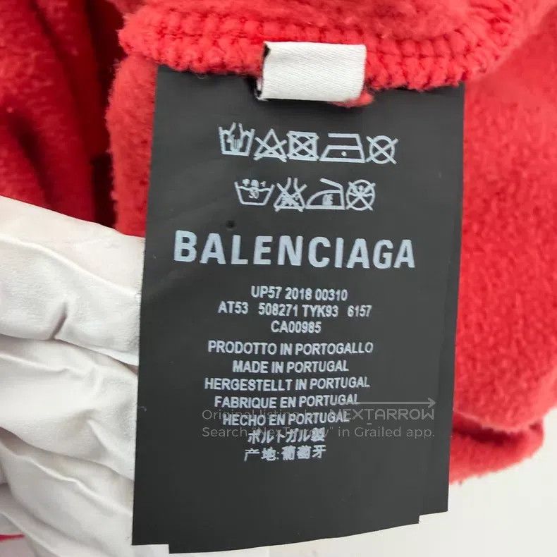 Balenciaga Balenciaga Red Embroidered Logo Round Neck Sweatshirt Size US S / EU 44-46 / 1 - 5 Thumbnail