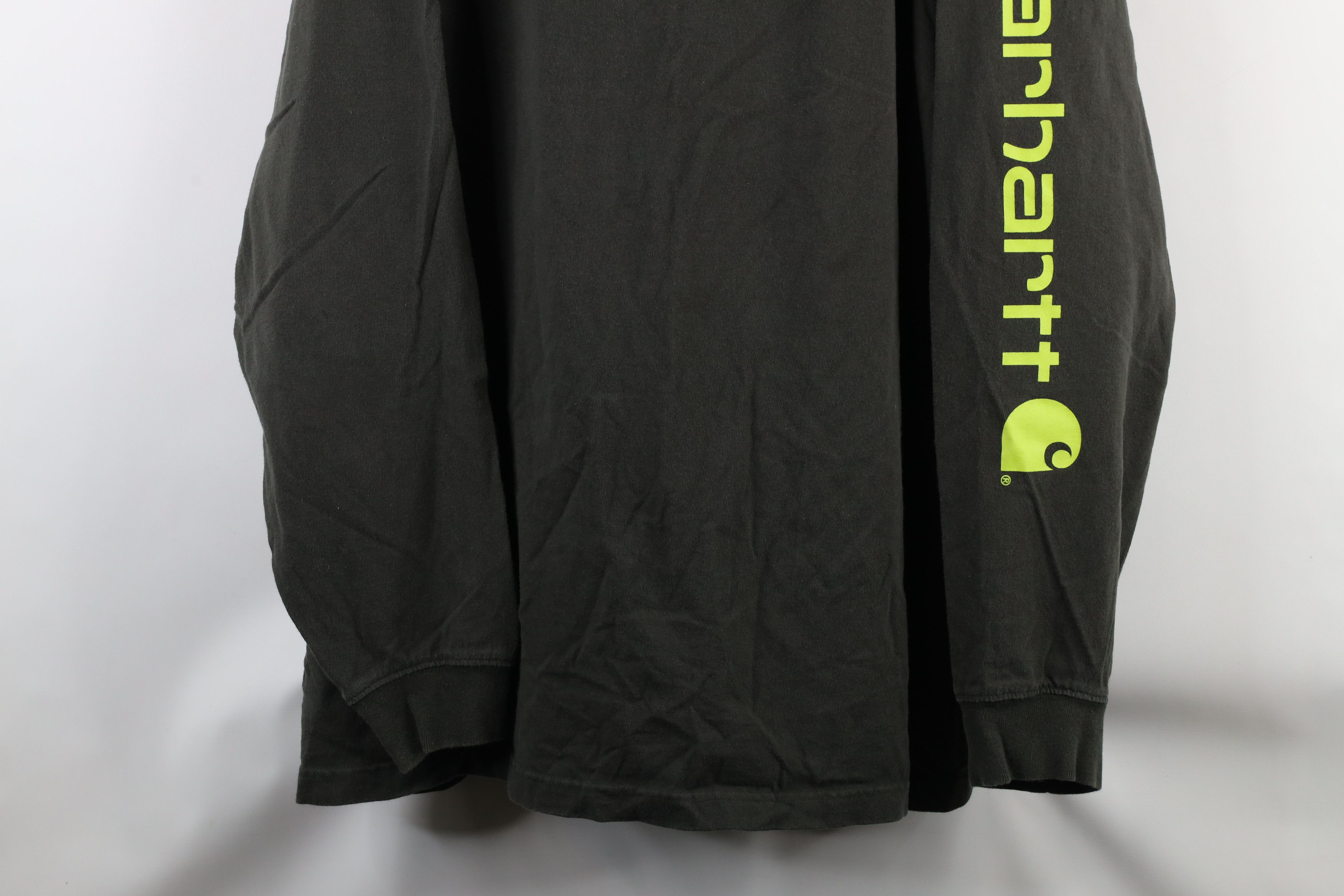 Carhartt × Vintage Vintage Carhartt Long Sleeve T-Shirt Olive Green Cotton Size US XXL / EU 58 / 5 - 3 Thumbnail