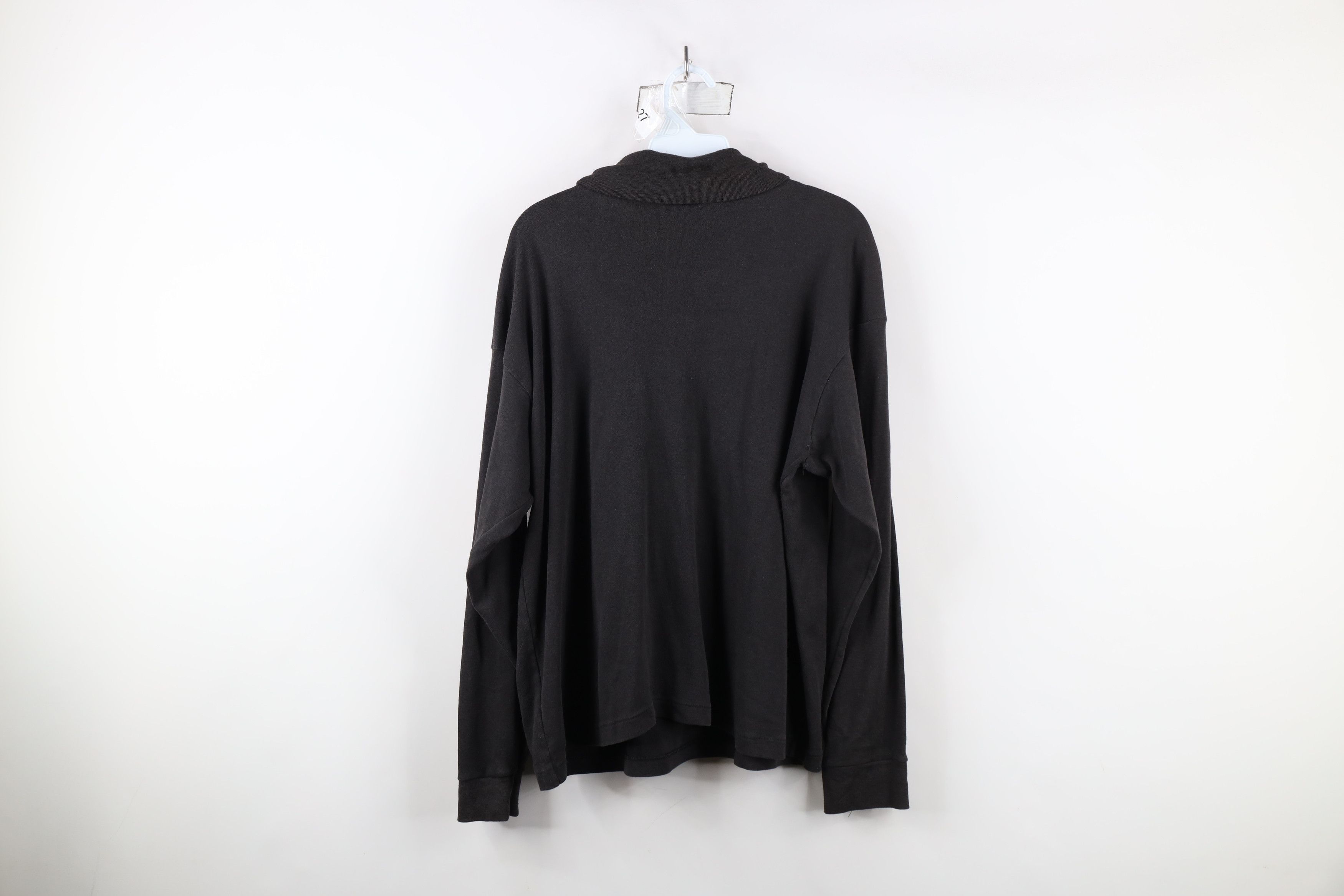 Vintage Vintage 90s Streetwear Blank Turtleneck T-Shirt Black USA Size US XL / EU 56 / 4 - 12 Thumbnail