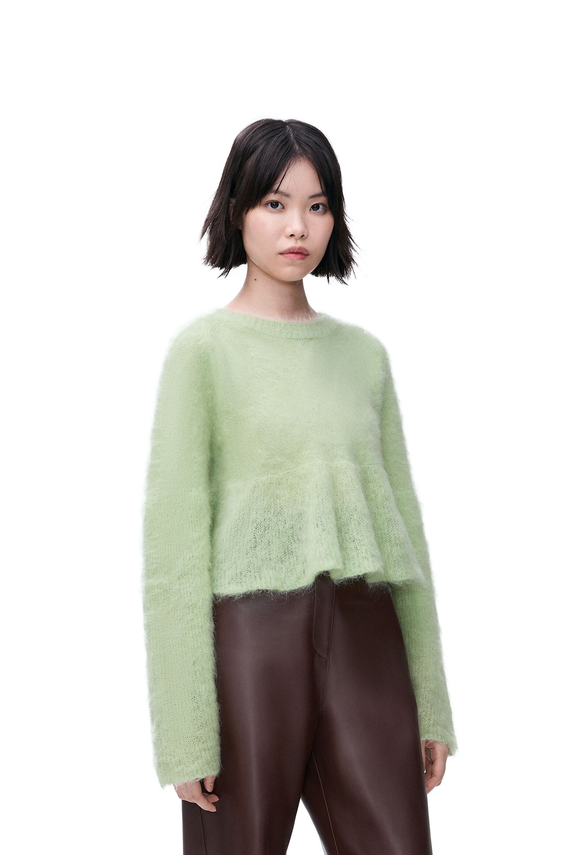 Loewe o1in1g0426 Sweater in Mohair Blend in Silk in Light Green Size XL / US 12-14 / IT 48-50 - 3 Thumbnail