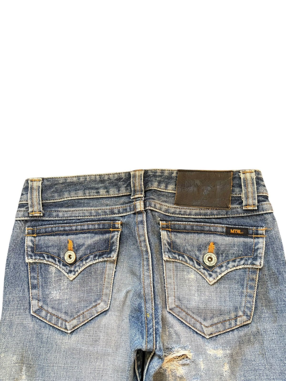 Hysteric Glamour Vintage Material Girl Distress Low Rise Flare Jeans Size 28" / US 6 / IT 42 - 4 Thumbnail
