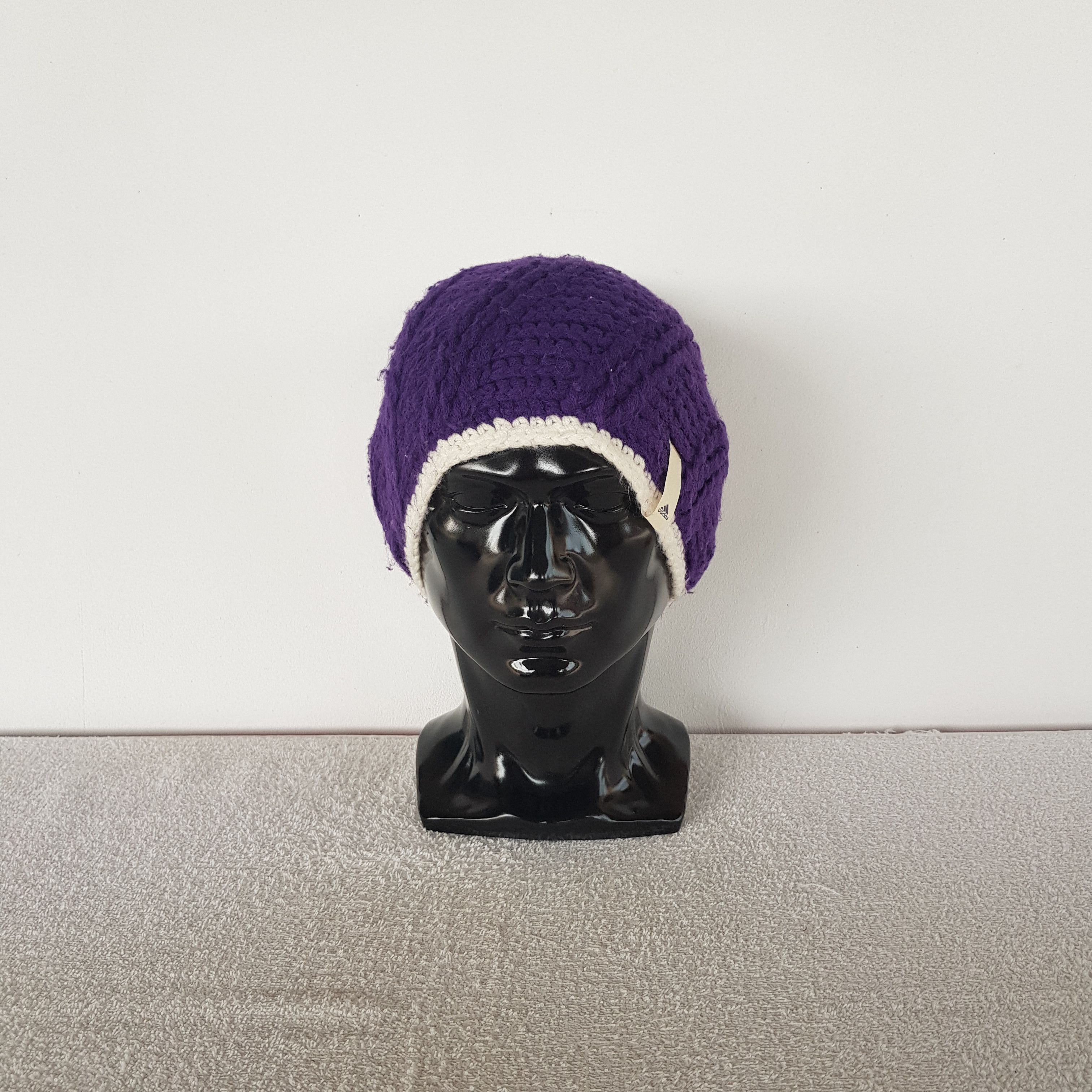 Adidas Vintage Adidas Beanie Aran Isle Cable Knit Pom Snow Caps Hat Size ONE SIZE - 2 Thumbnail