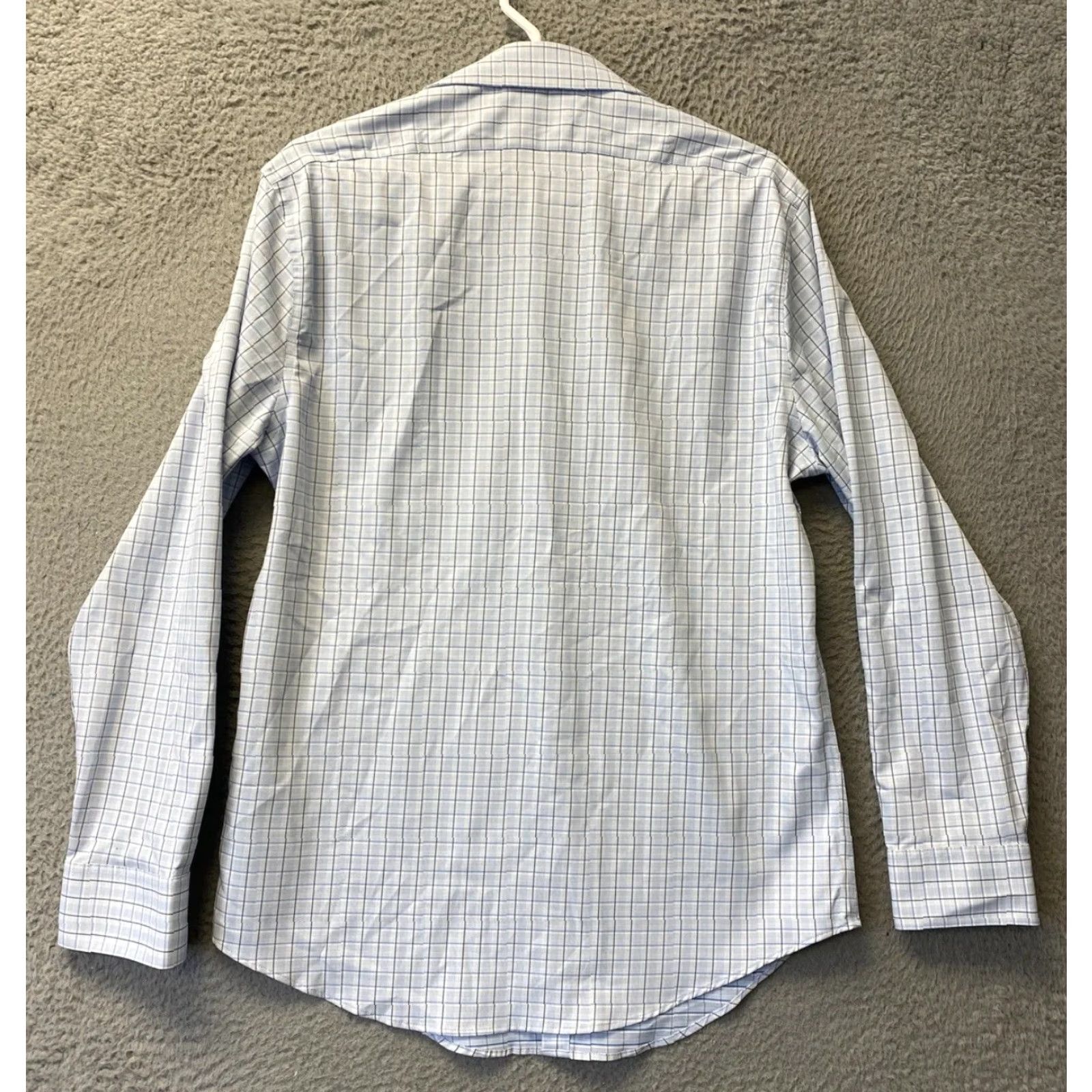 Calvin Klein Calvin Klein Shirt Men 15 1/2 32/33 Blue Check Slim Fit Button-Up Long Sleeve Collared Easy Care Formal Size US M / EU 48-50 / 2 - 8 Thumbnail