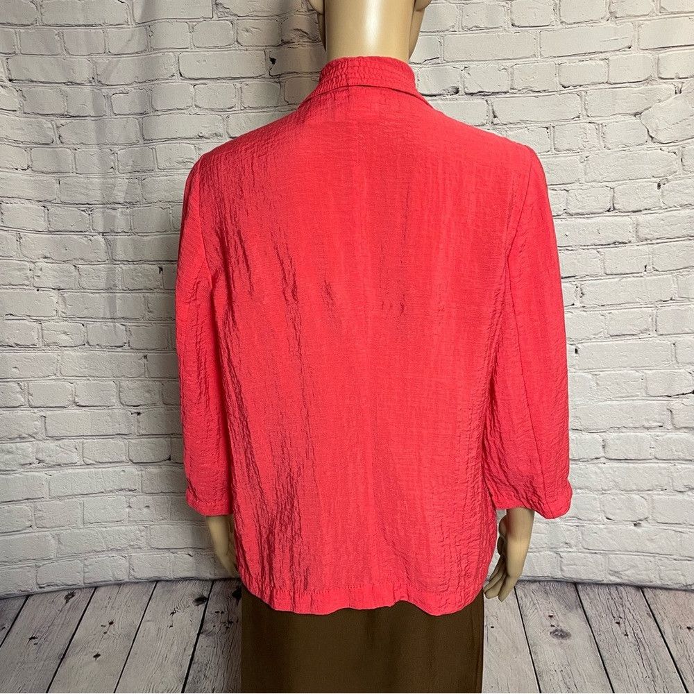 Chicos Chico's Breezy Sheen Drape-Front Red Jacket Size 0 US S Size S / US 4 / IT 40 - 5 Thumbnail