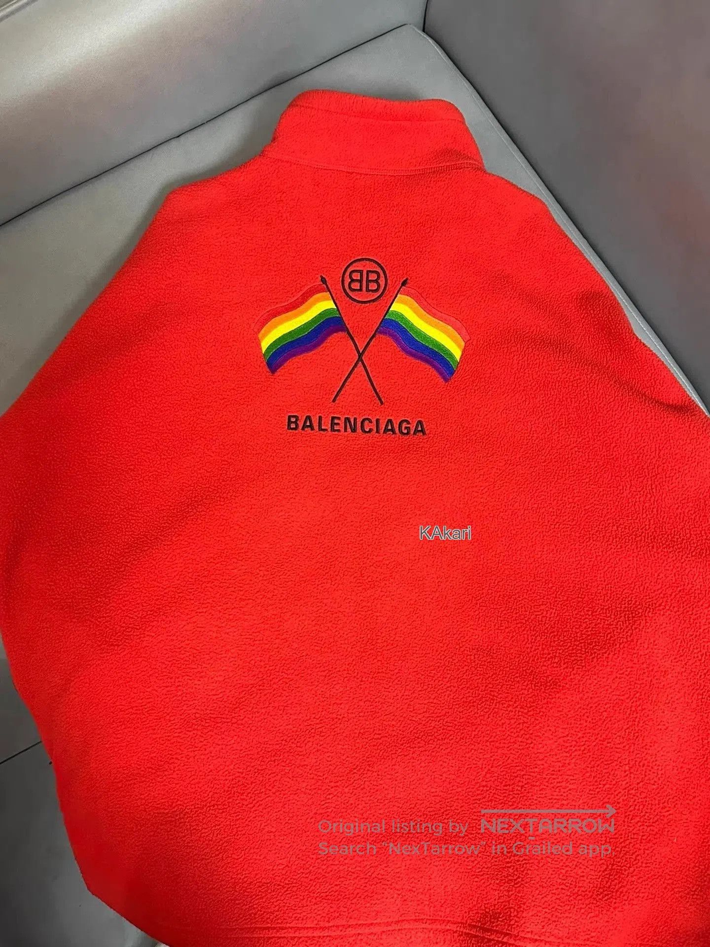 Balenciaga Red Fleece High Collar Zip. Size US L / EU 52-54 / 3 - 1 Thumbnail