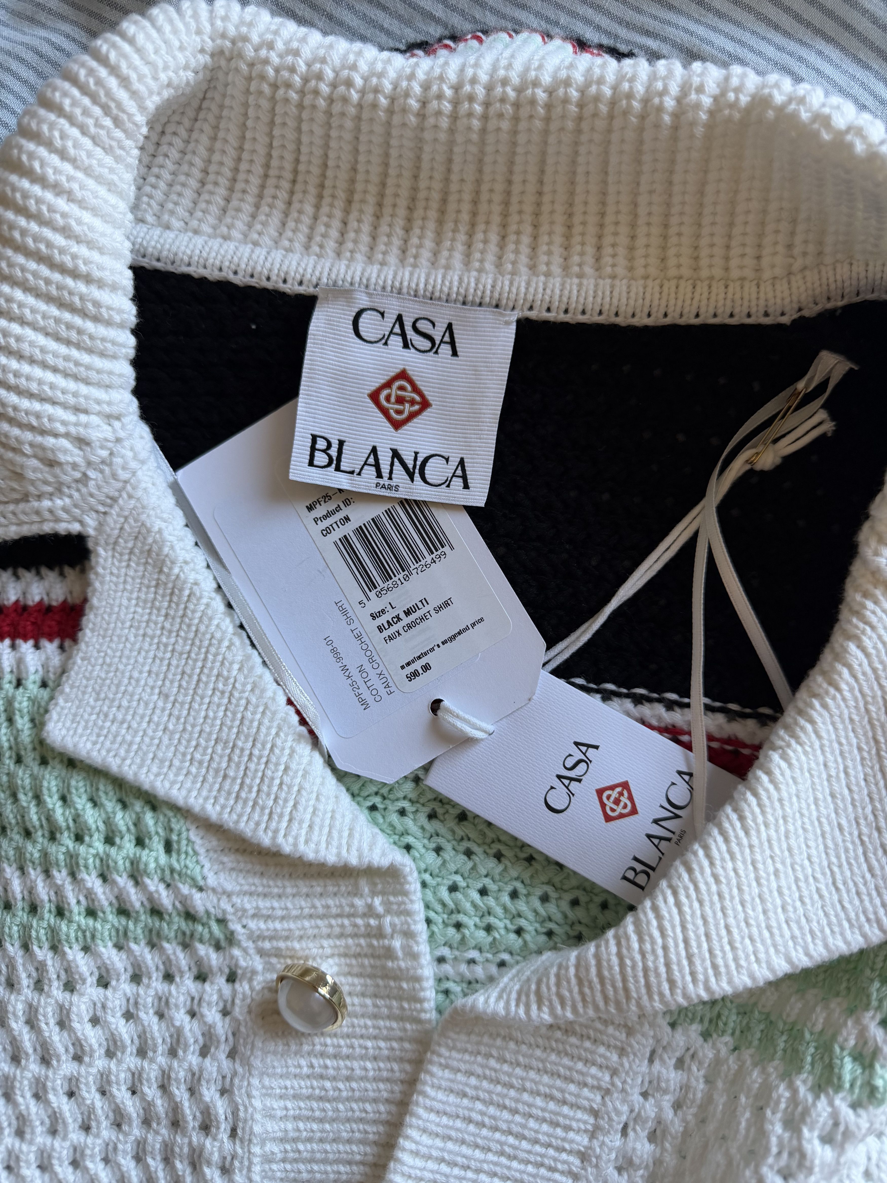 Casablanca Casablanca Faux Crochet Shirt in White Size US L / EU 52-54 / 3 - 7 Thumbnail