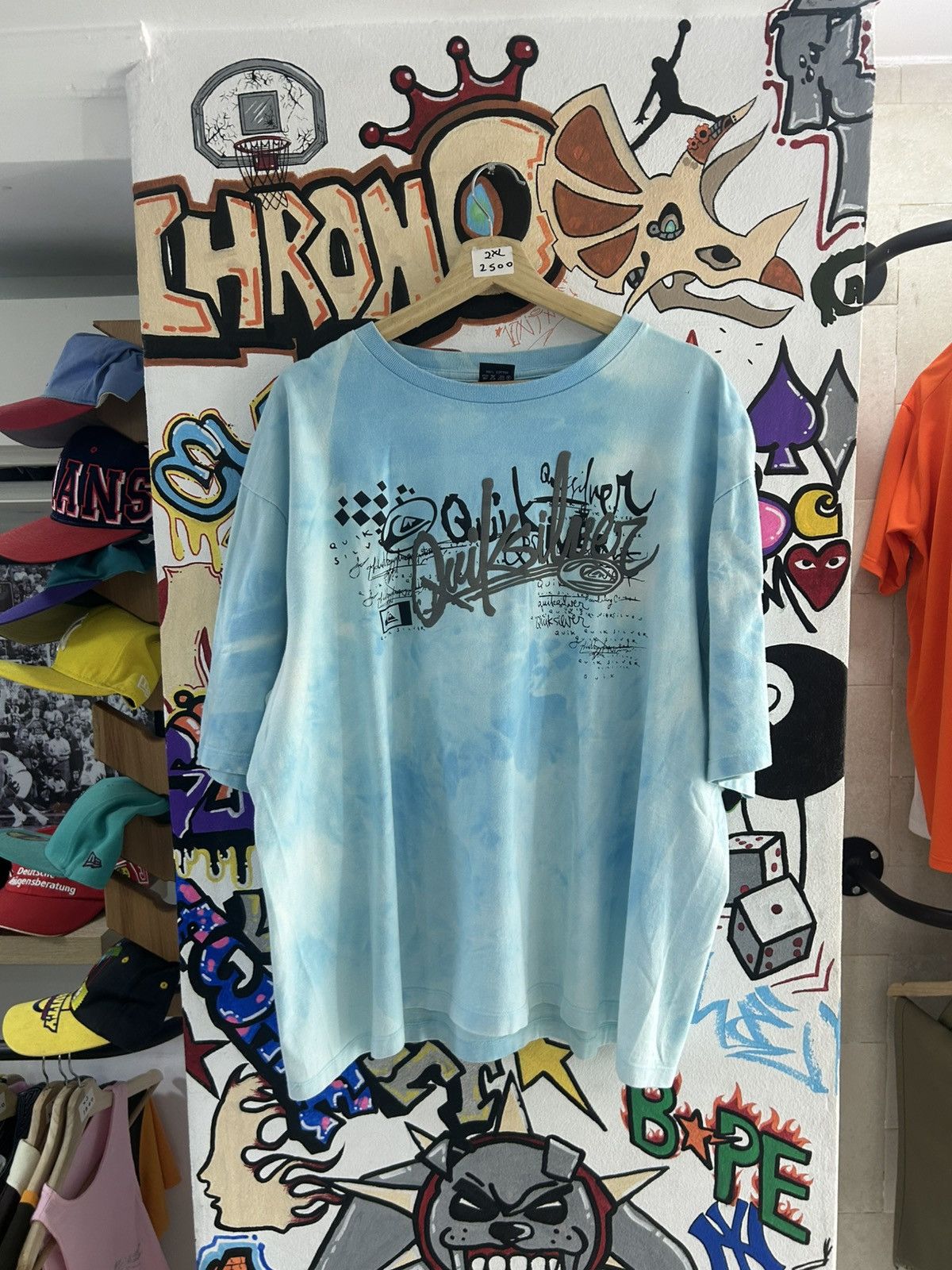 Quiksilver × Vintage 90s Quick Silver Tie Dye Tee Size US XXL / EU 58 / 5 - 1 Thumbnail