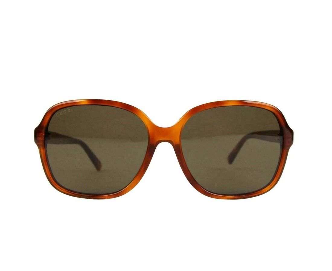 Gucci Women's Tortoise Acetate Square Sunglasses With GG Logo Size ONE SIZE - 1 Thumbnail