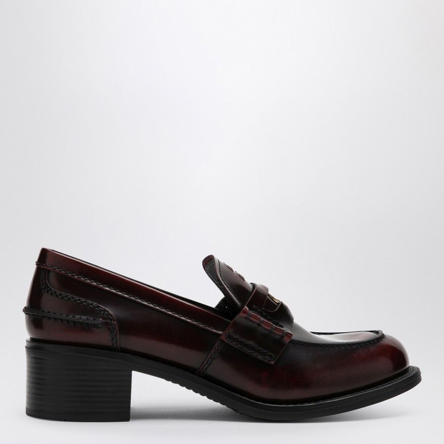 Miu Miu o1d2blof0924 Penny Loafer Leather in Burgandy Size US 6.5 / IT 36.5 - 2 Thumbnail
