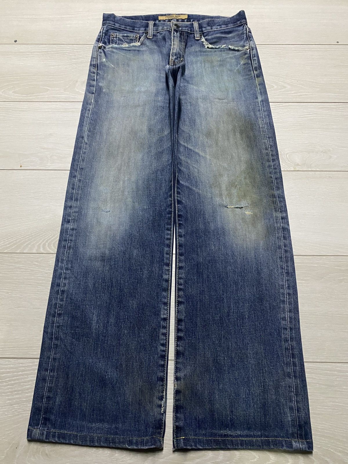 Japanese Brand Vintage Uniqlo S-003 Faded Wash Grunge Distressed Baggy Jean Size US 30 / EU 46 - 1 Thumbnail
