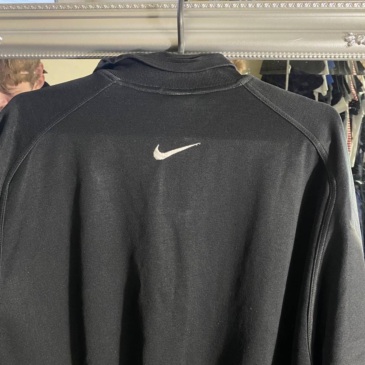 Nike Vintage 90's Nike Drill Big Swoosh 1/3 Zip Up Sweatshirt Size US L / EU 52-54 / 3 - 3 Thumbnail