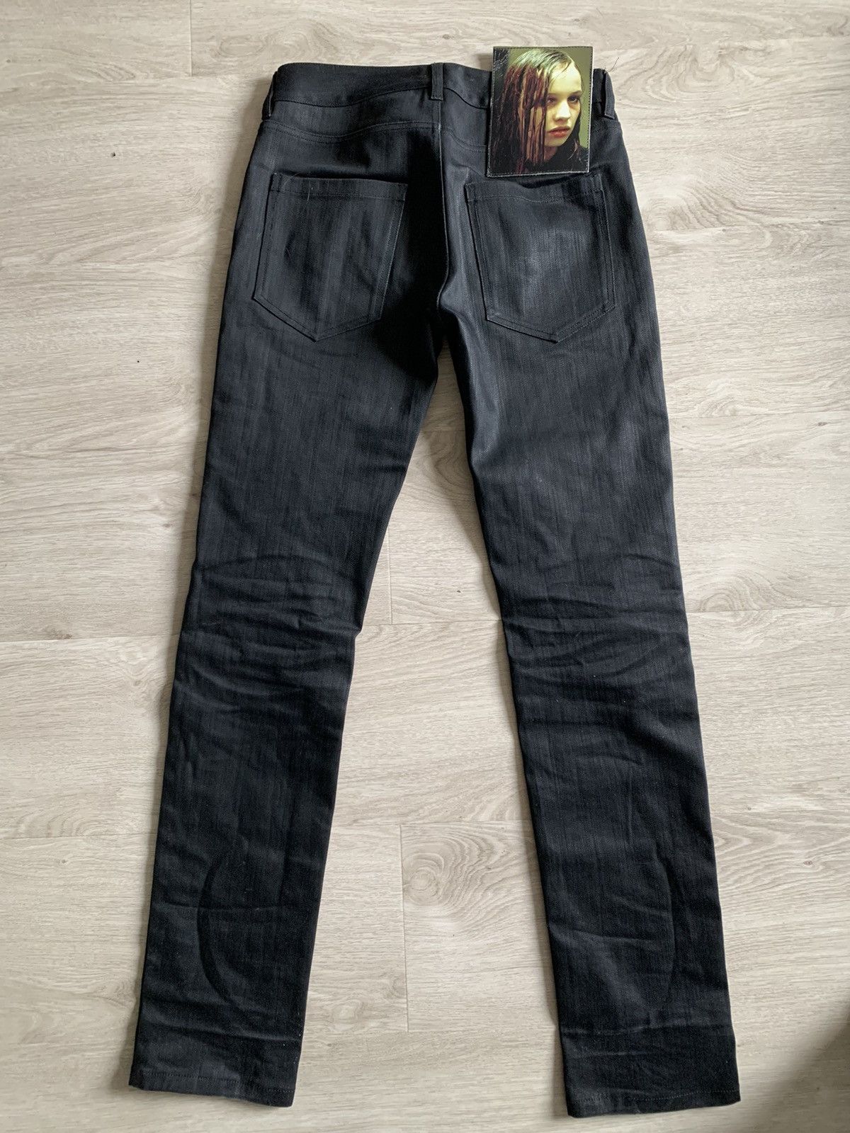 Raf Simons Raf Simons FW18 Christiane F waxed patch jeans | Grailed